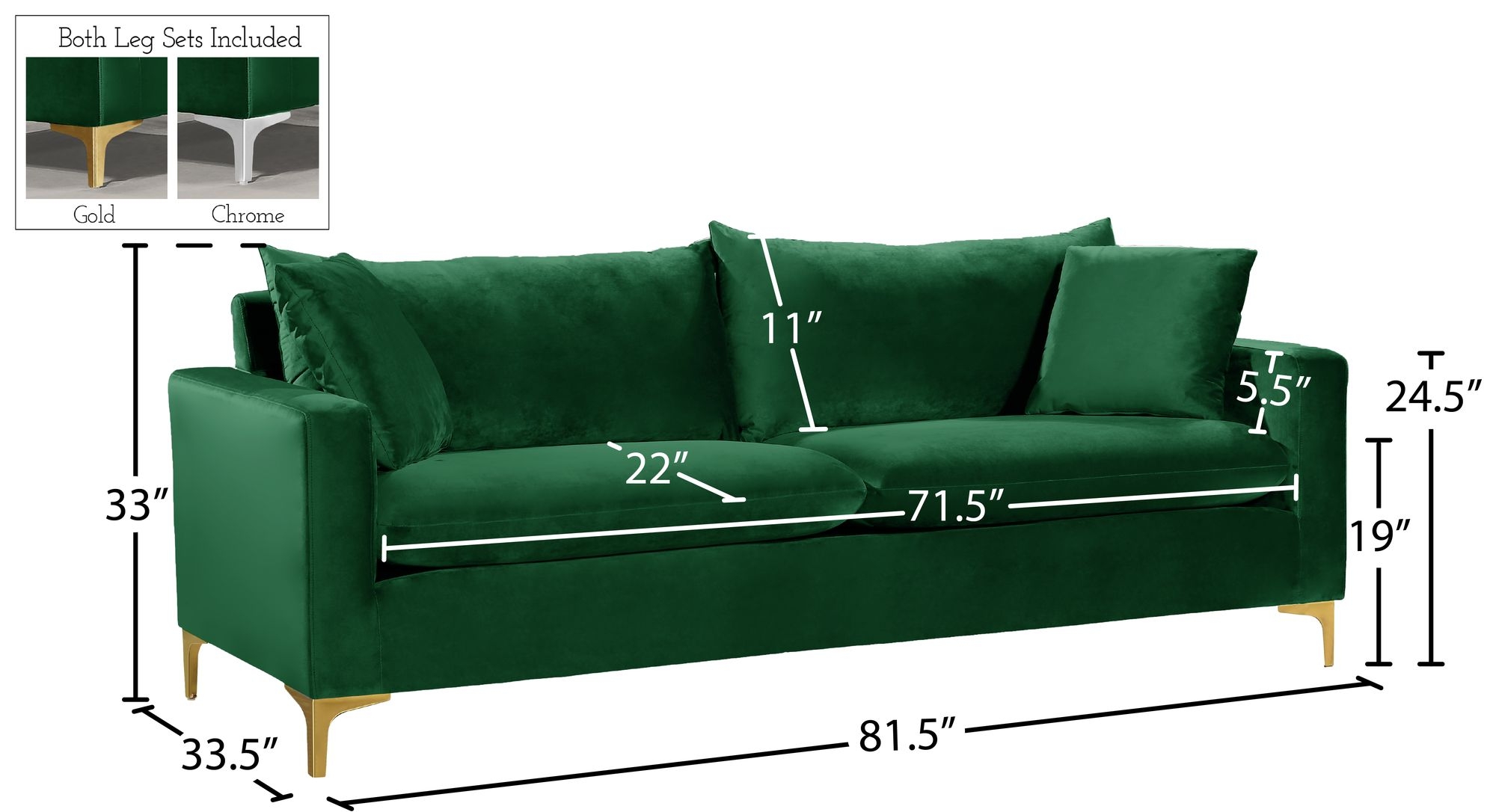 Naomi Velvet Sofa