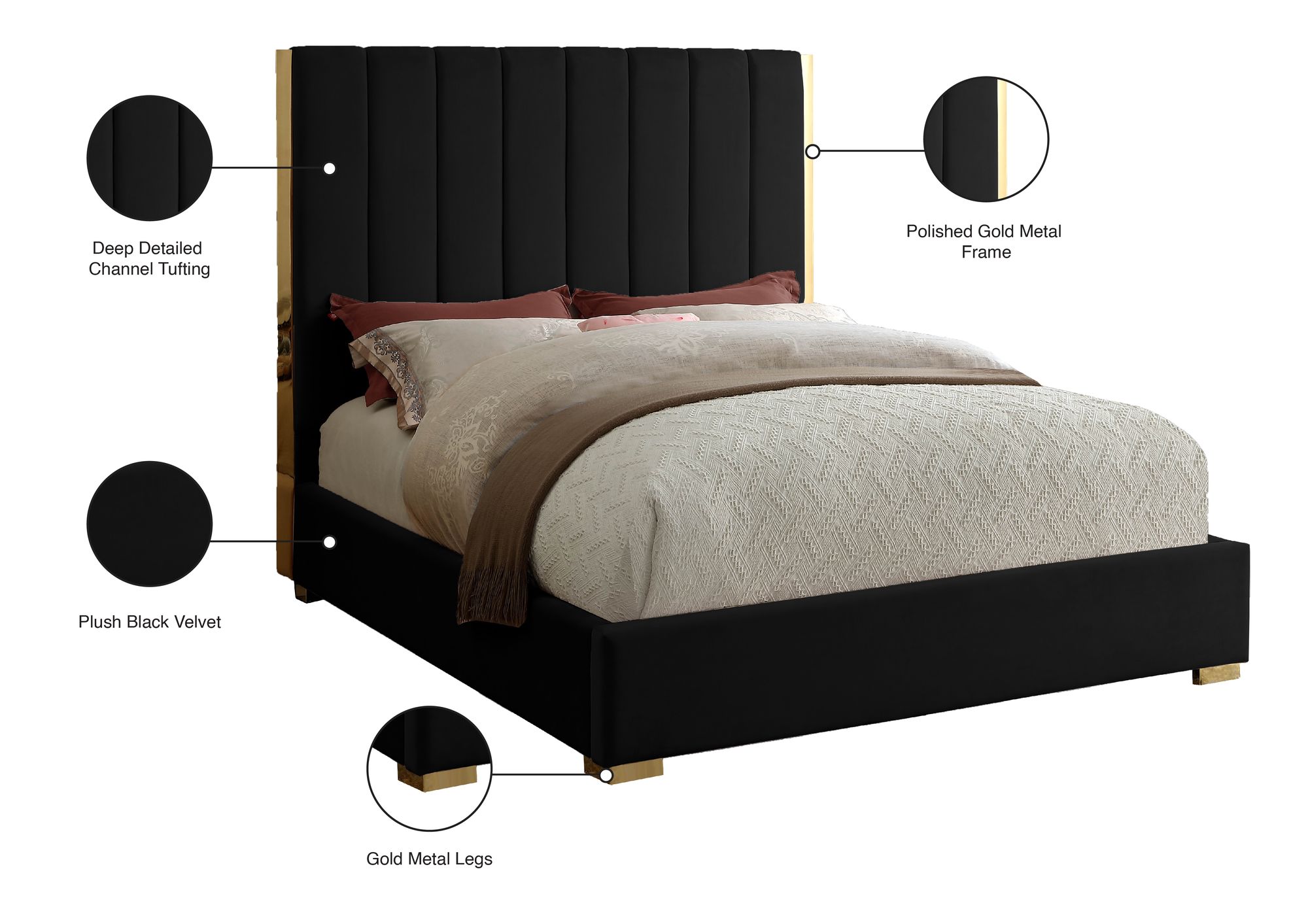 Becca Velvet Full Size Bed