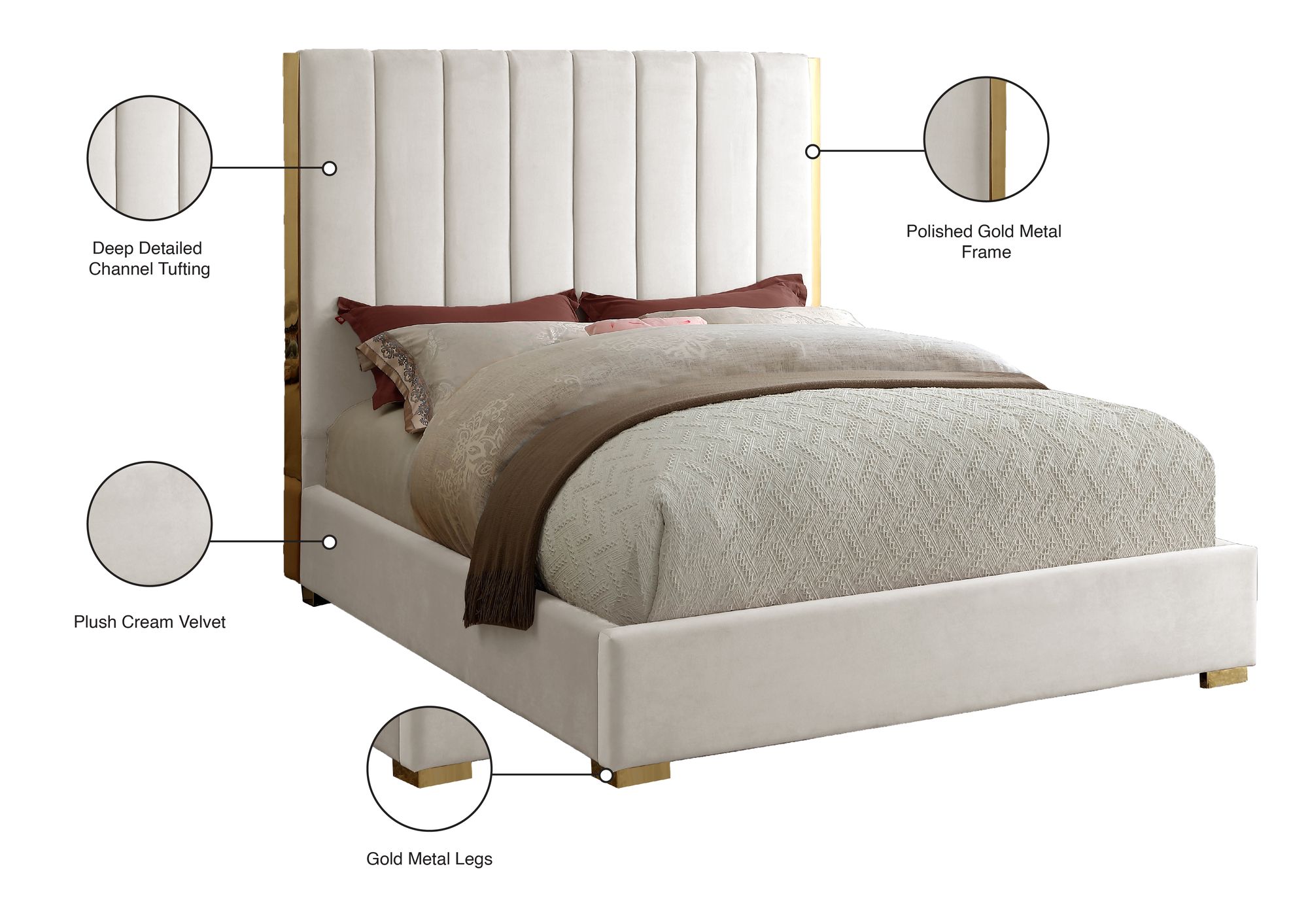 Becca Velvet Full Size Bed