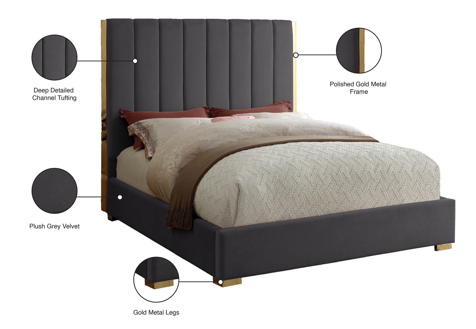 Becca Velvet Full Size Bed
