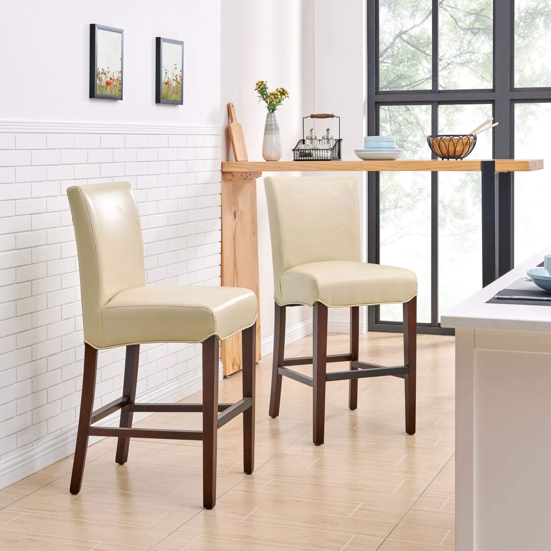 Milton Bonded Leather Counter Stool