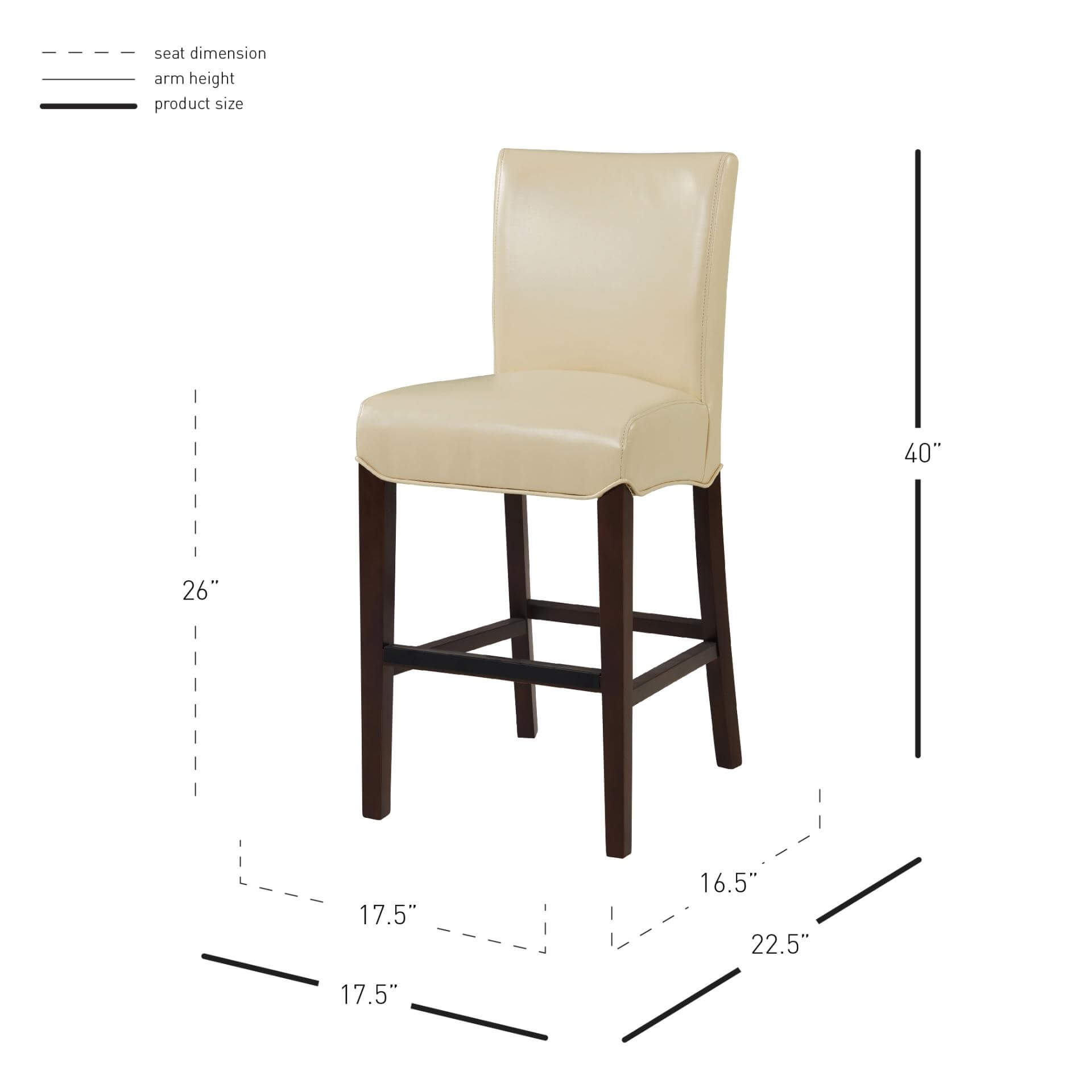 Milton Bonded Leather Counter Stool