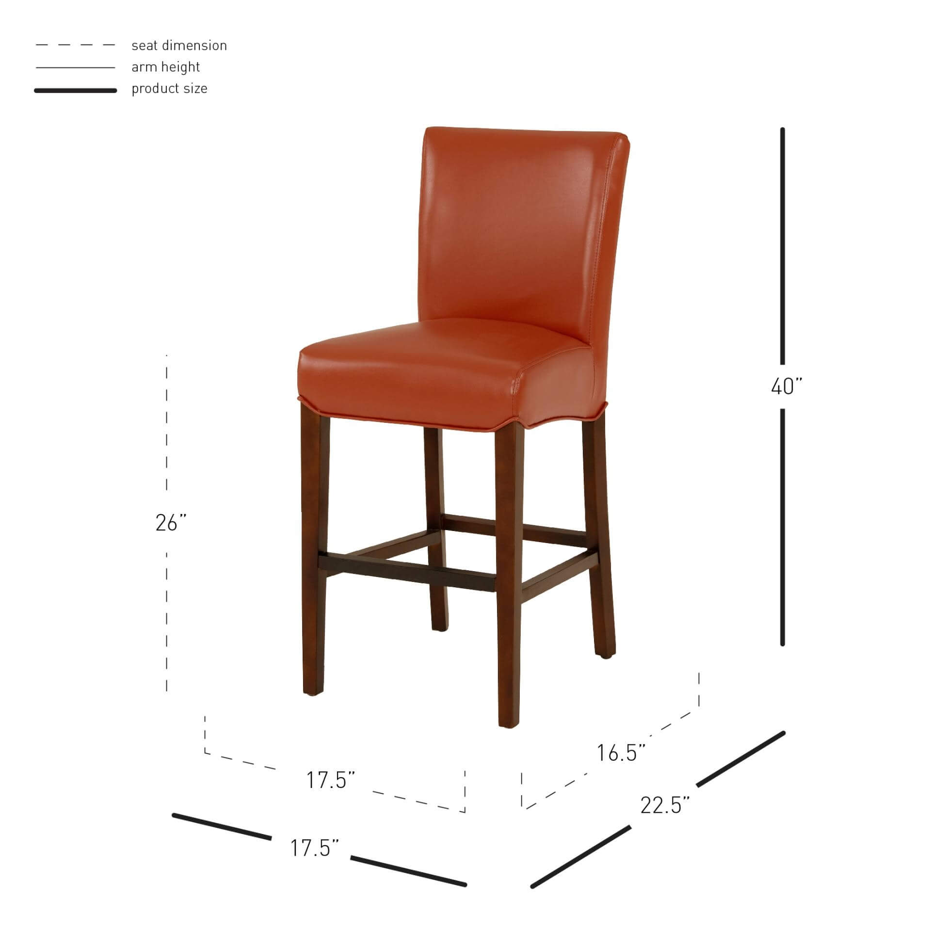 Milton Bonded Leather Counter Stool