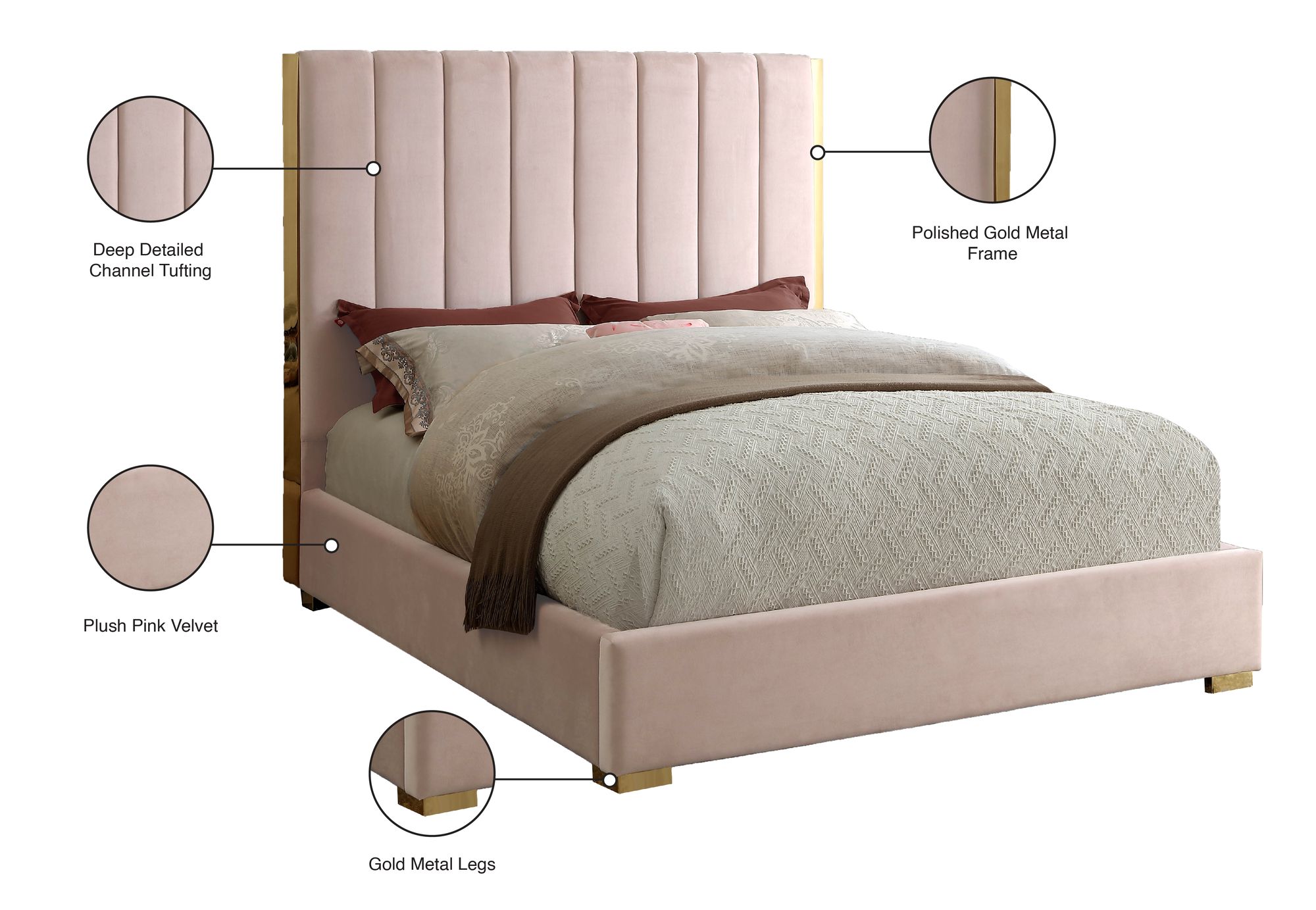 Becca Velvet Full Size Bed