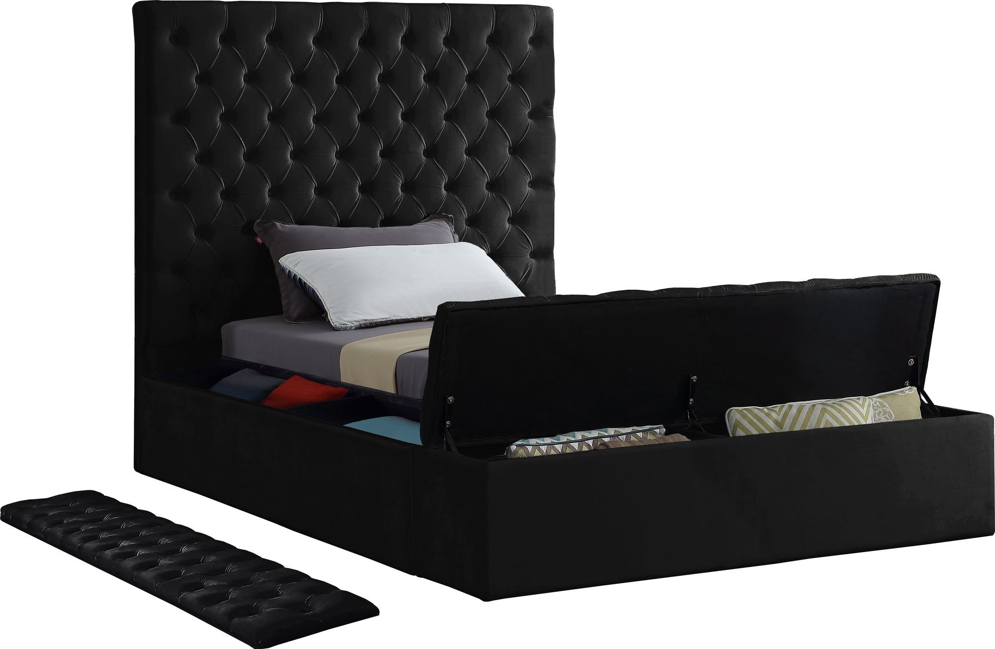 Bliss Velvet Twin Size Bed