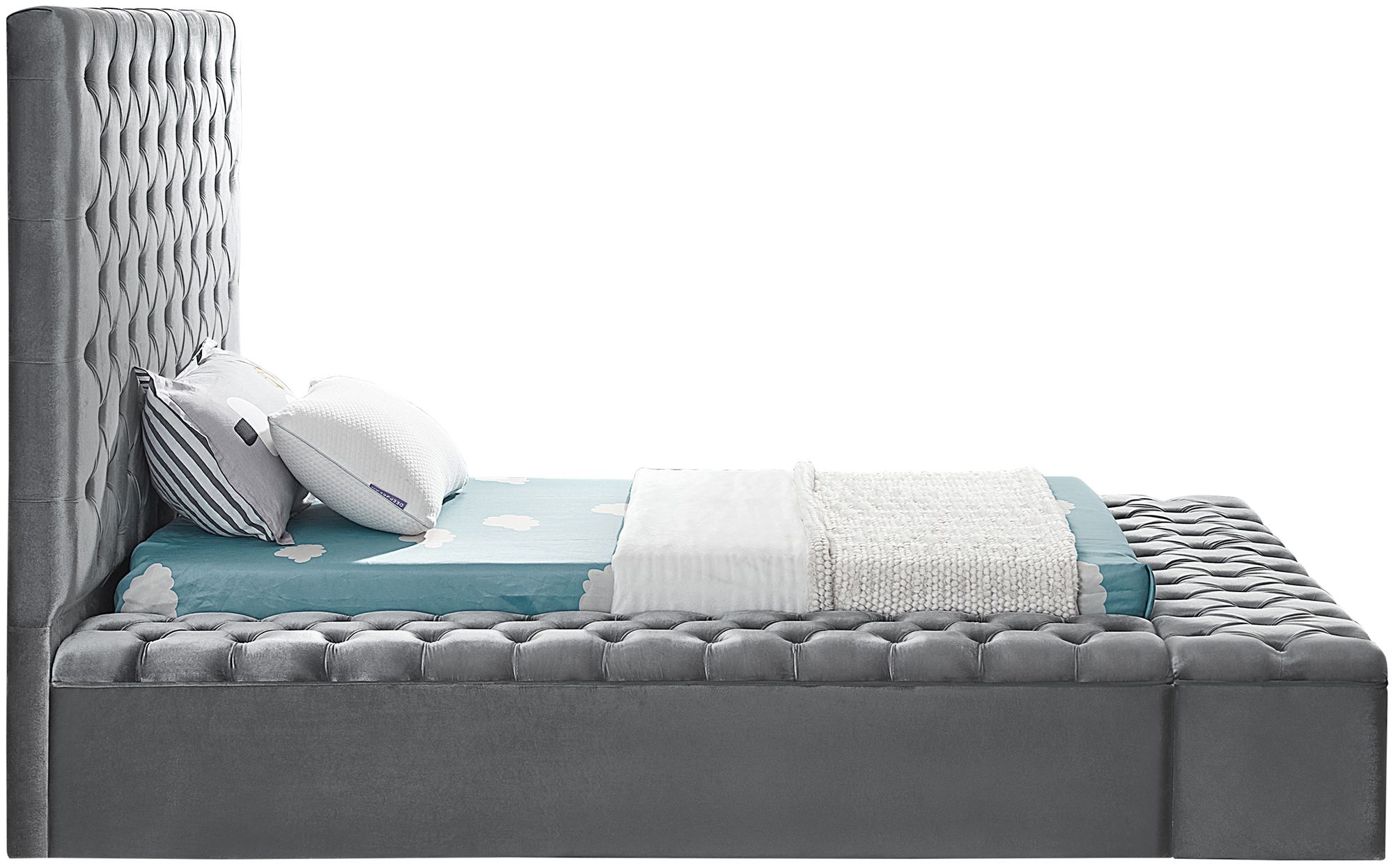 Bliss Velvet Twin Size Bed