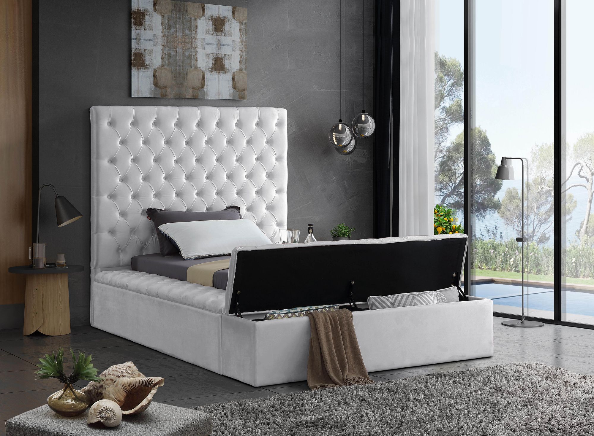 Bliss Velvet Twin Size Bed