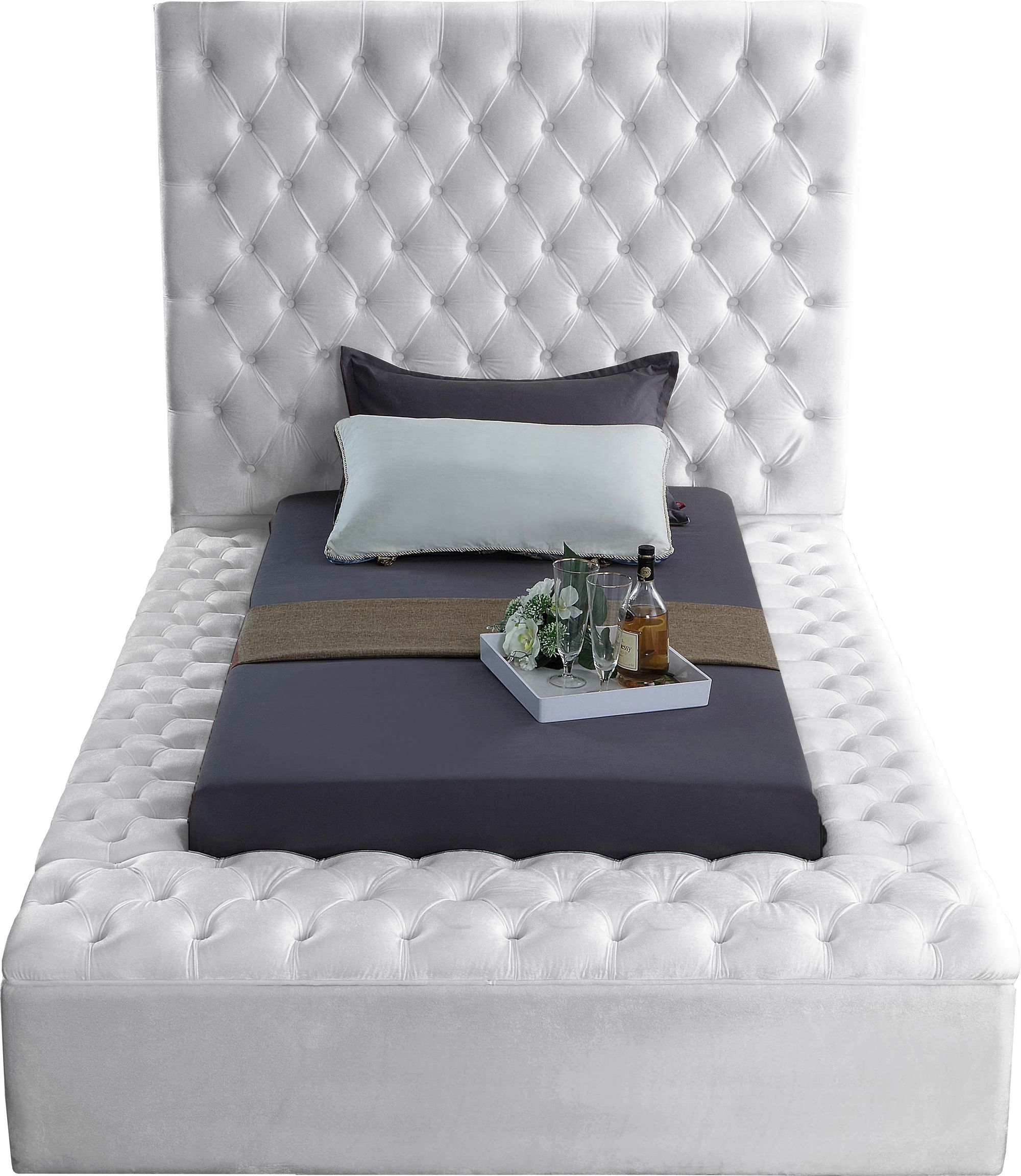 Bliss Velvet Twin Size Bed