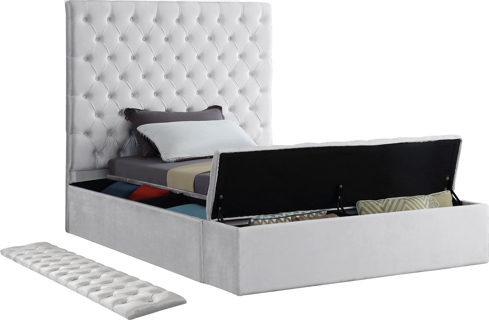 Bliss Velvet Twin Size Bed