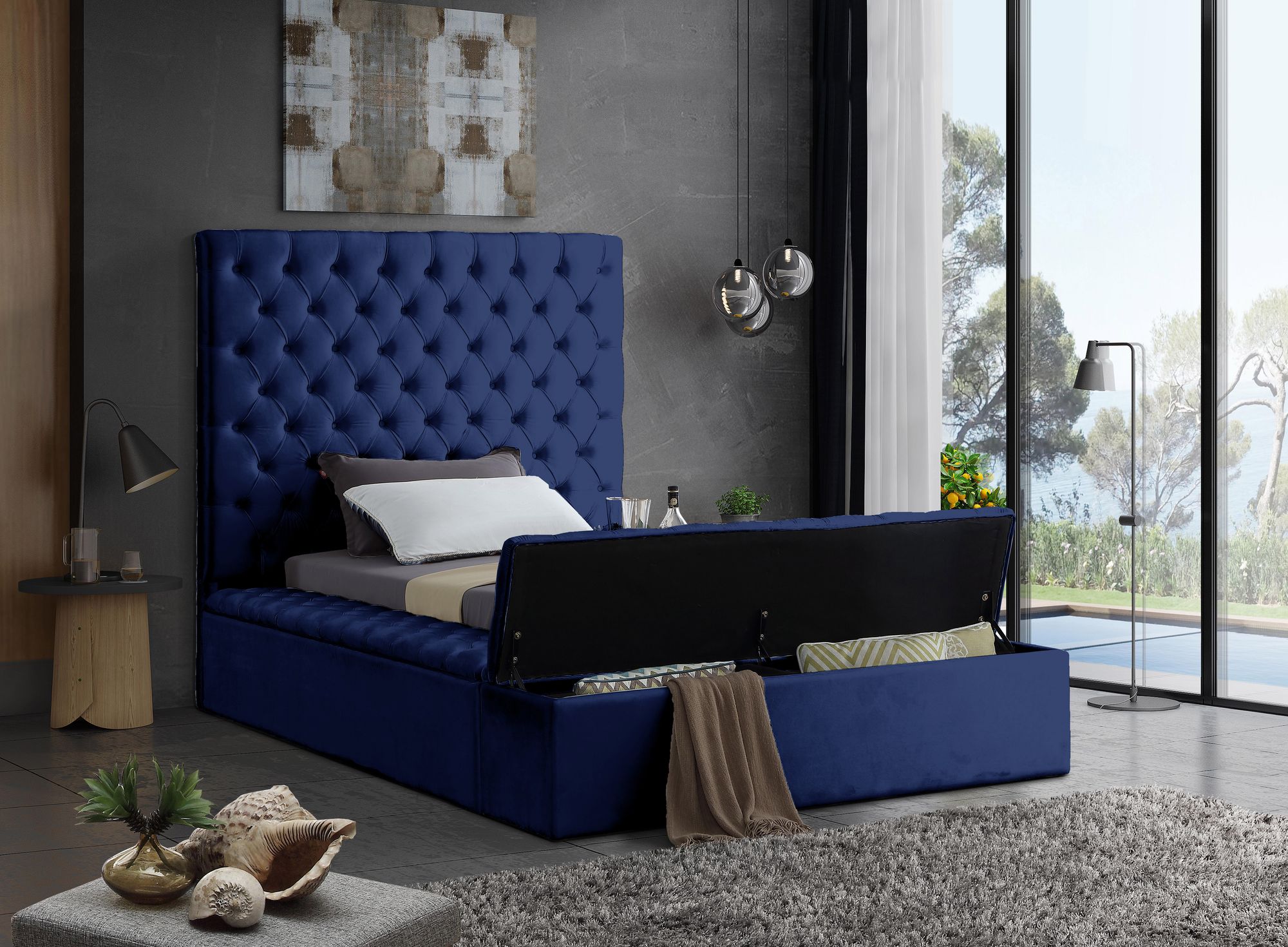 Bliss Velvet Twin Size Bed