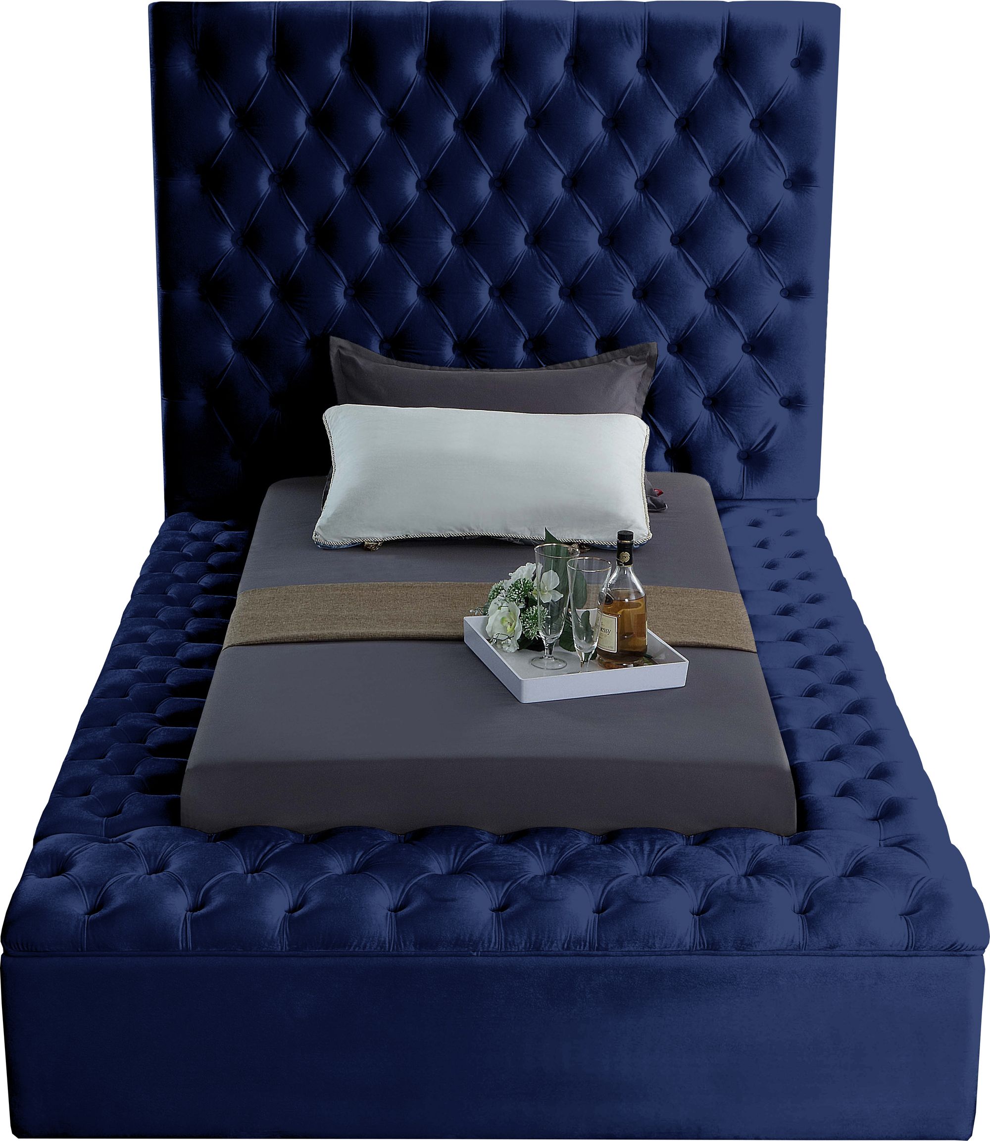 Bliss Velvet Twin Size Bed