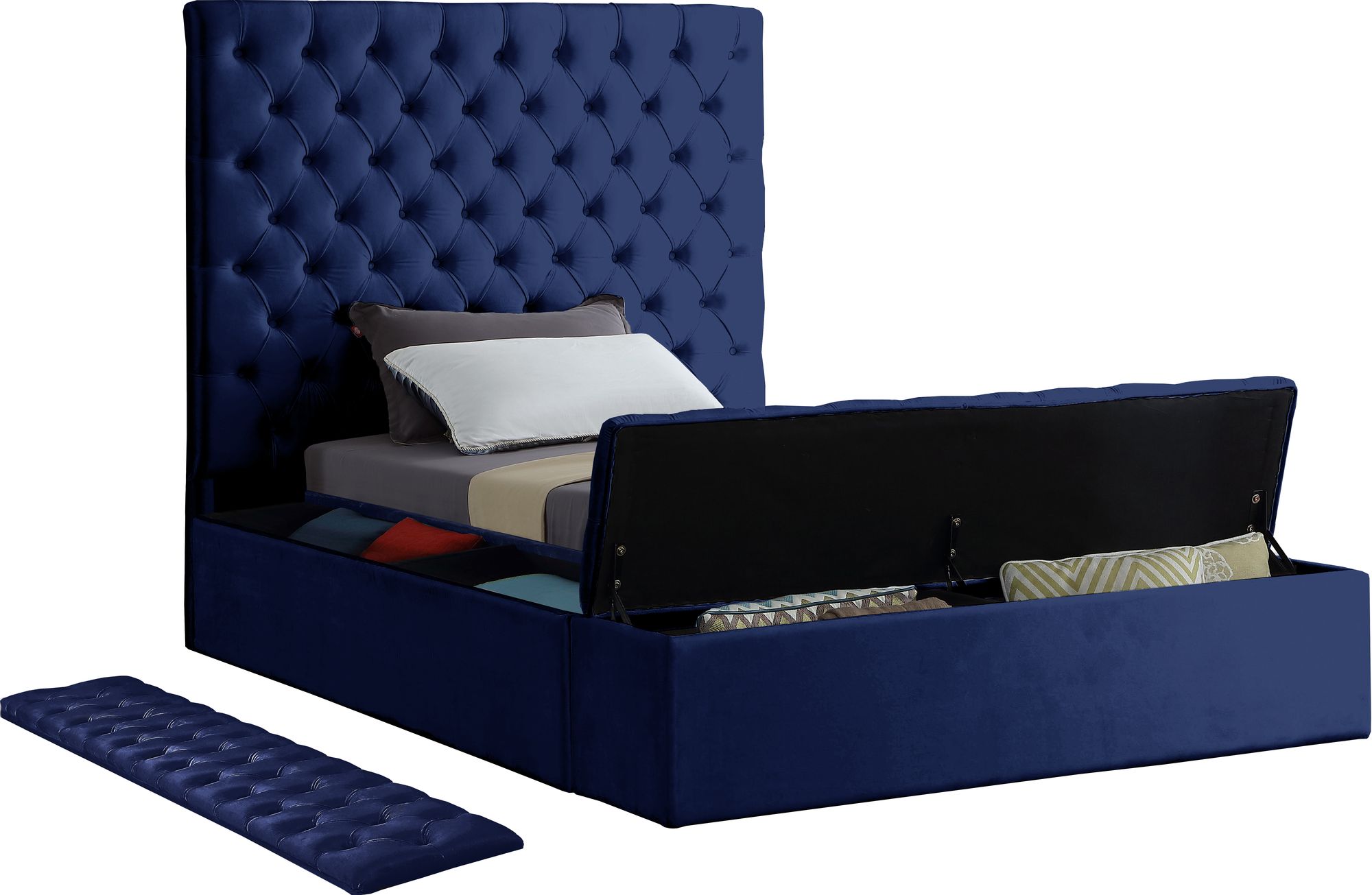 Bliss Velvet Twin Size Bed