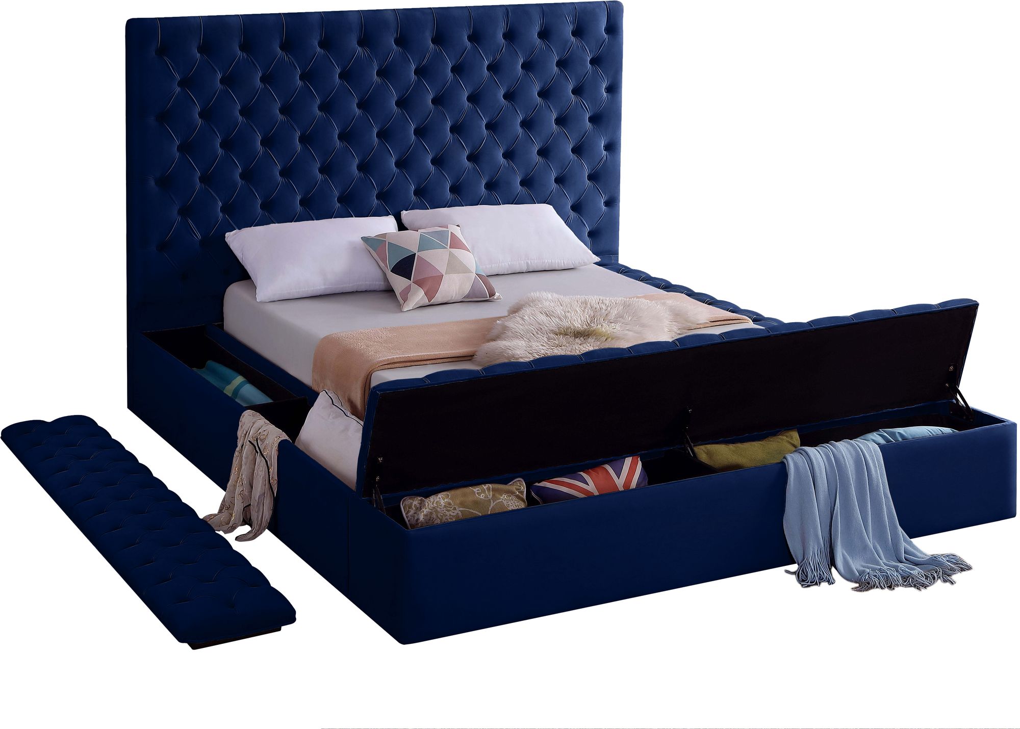 Bliss Velvet Full Size Bed