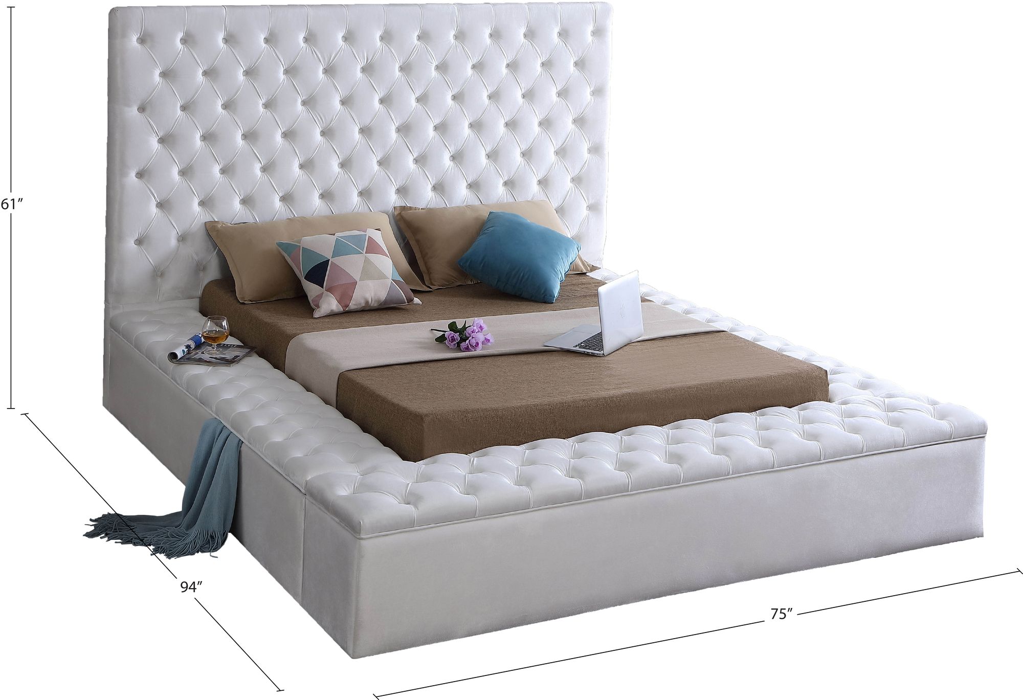 Bliss Velvet Full Size Bed