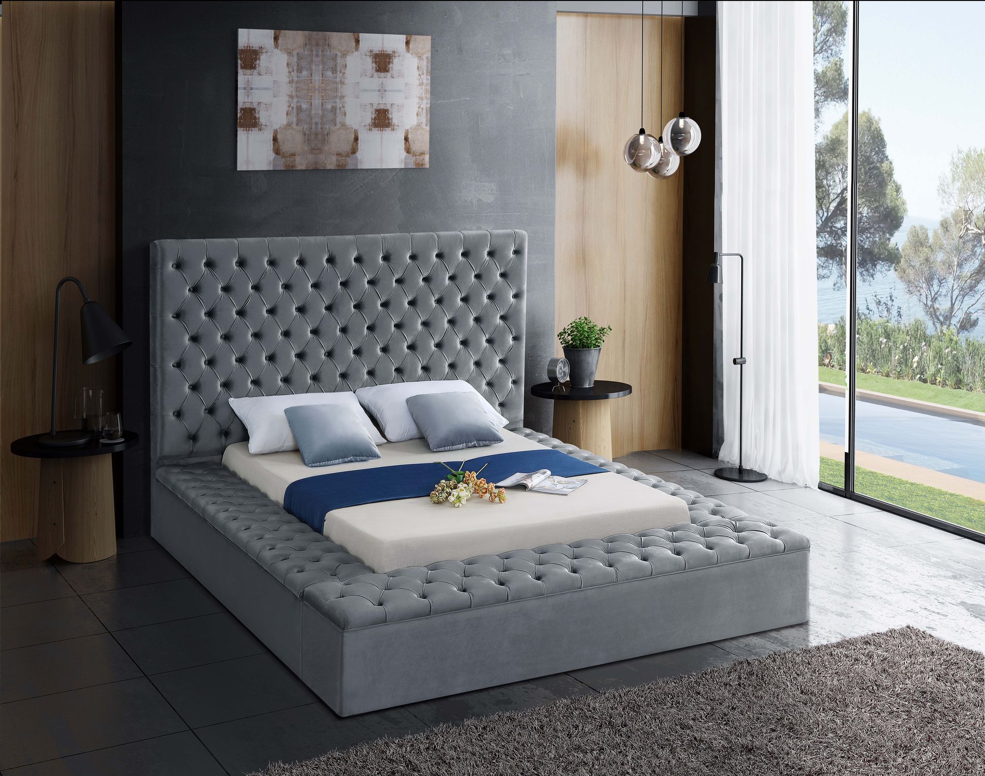 Bliss Velvet Full Size Bed