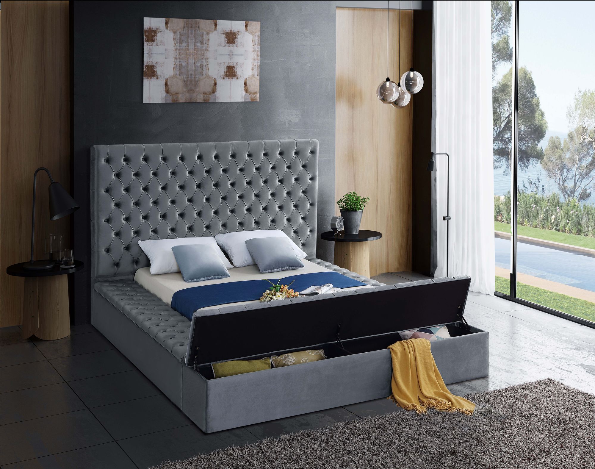 Bliss Velvet Full Size Bed