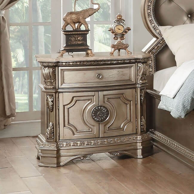 Northville Nightstand w/Marble Top