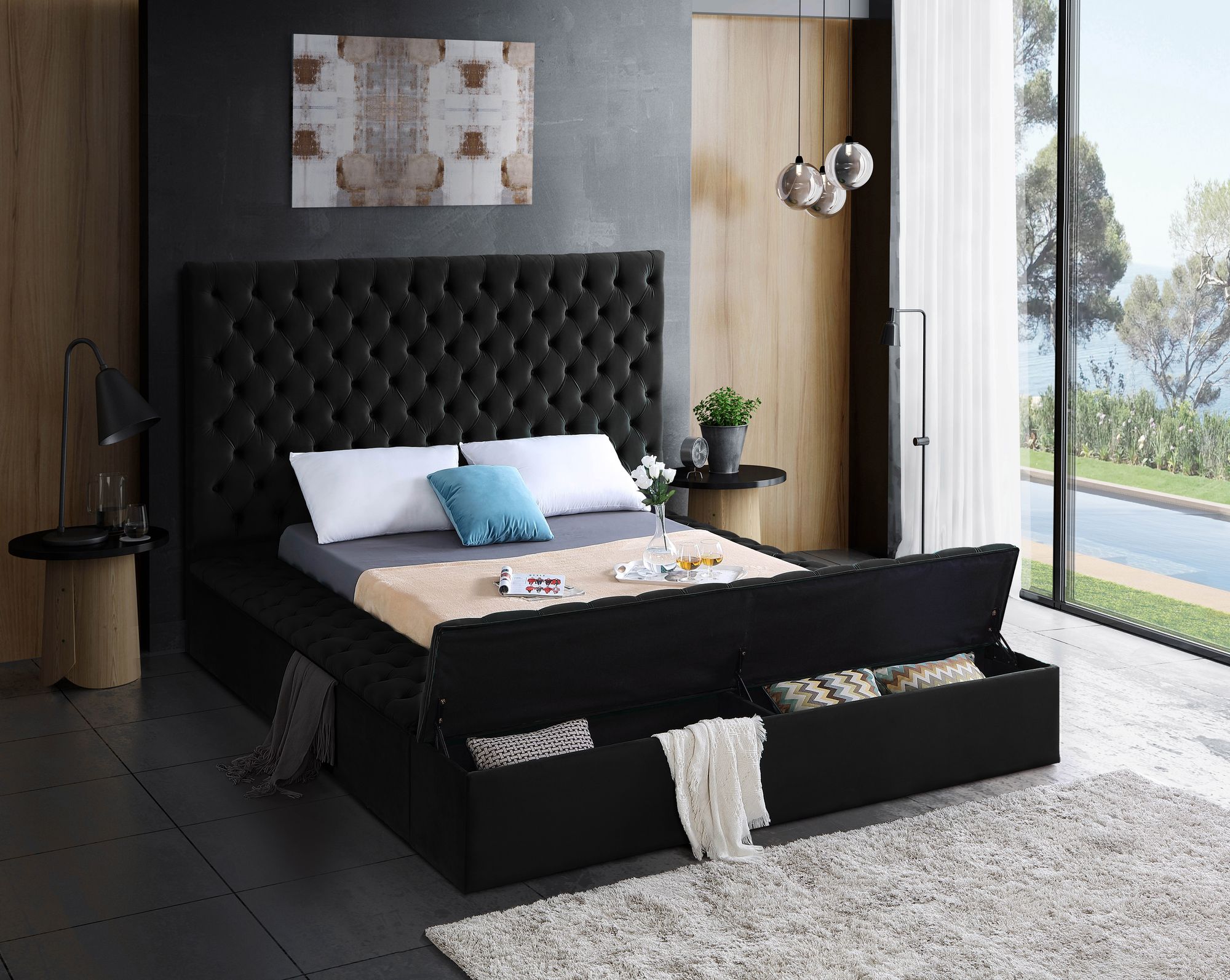 Bliss Velvet Full Size Bed