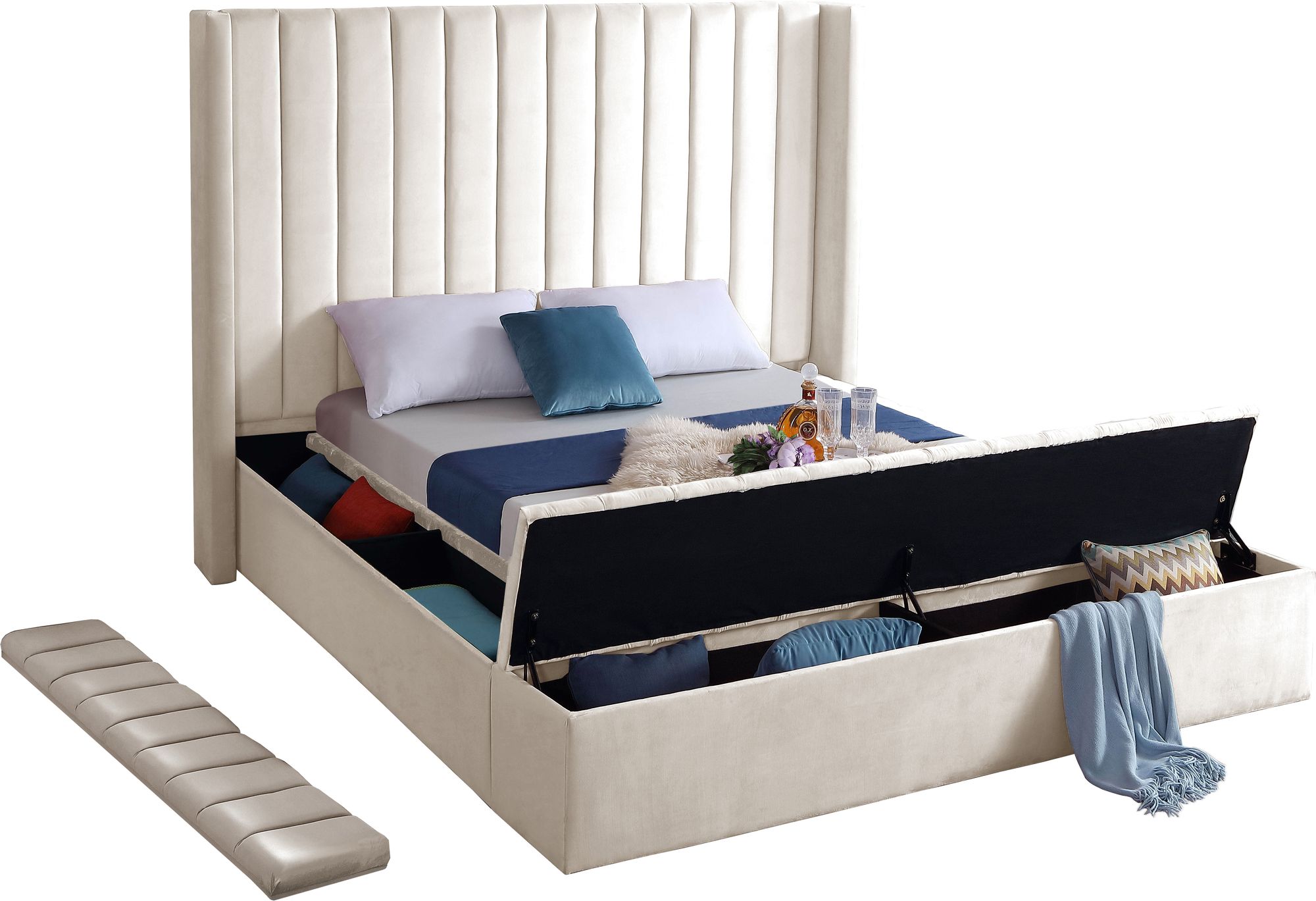 Kiki Velvet Full Size Bed