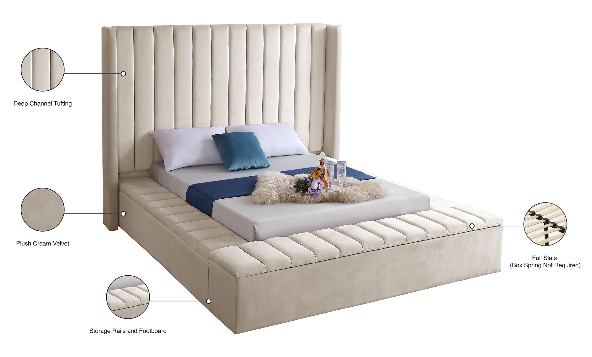 Kiki Velvet Full Size Bed
