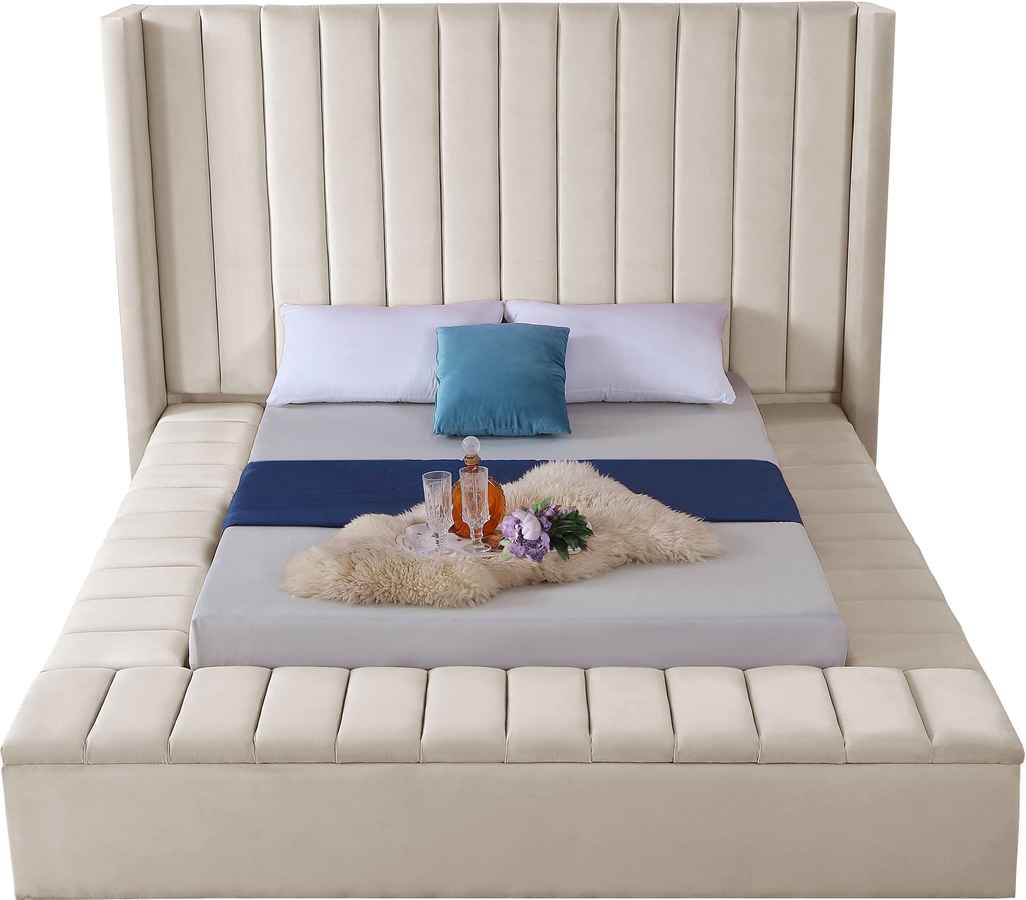 Kiki Velvet King Size Bed