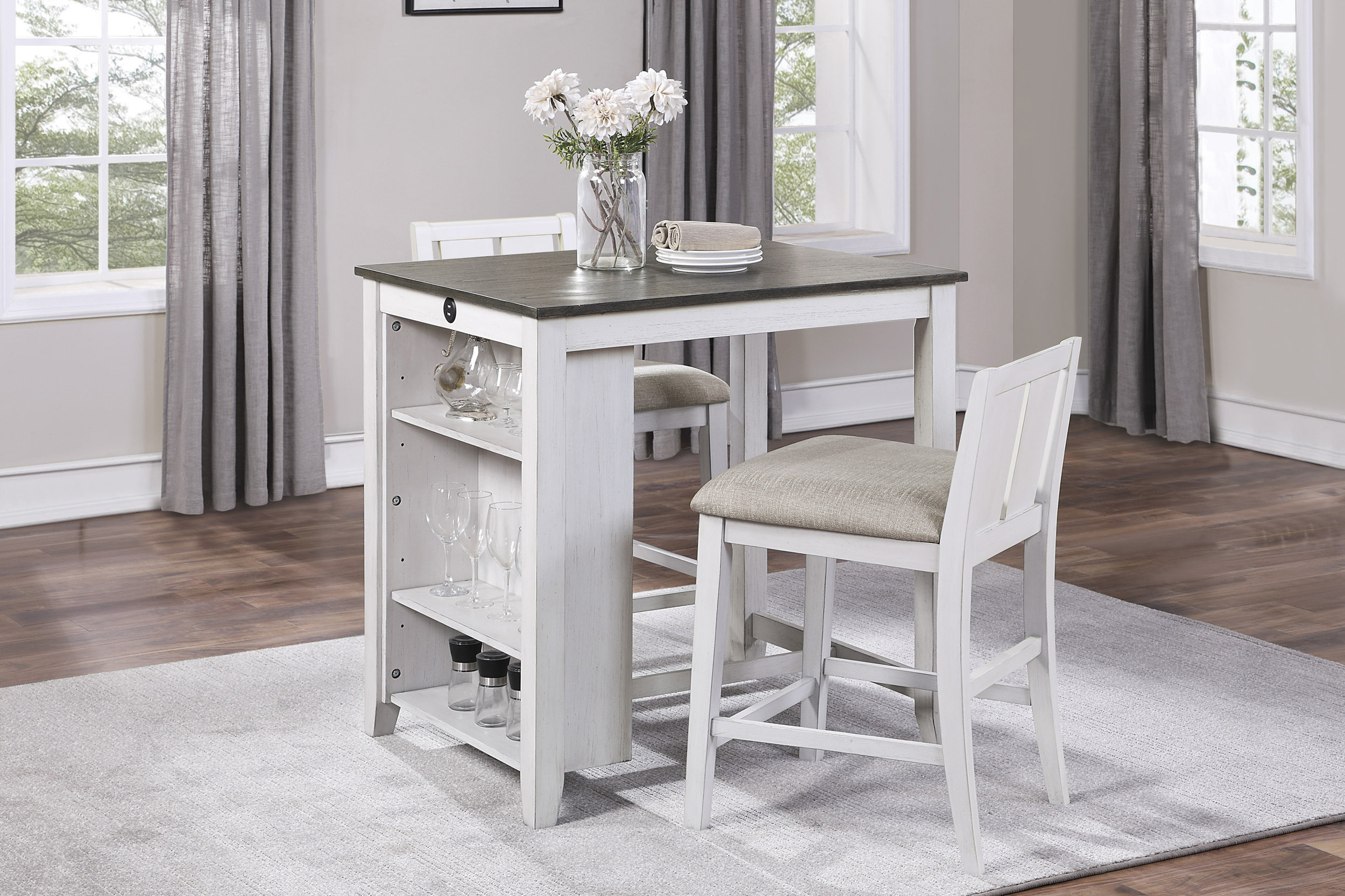 Daye Wood 3-Piece Pack Counter Height Set