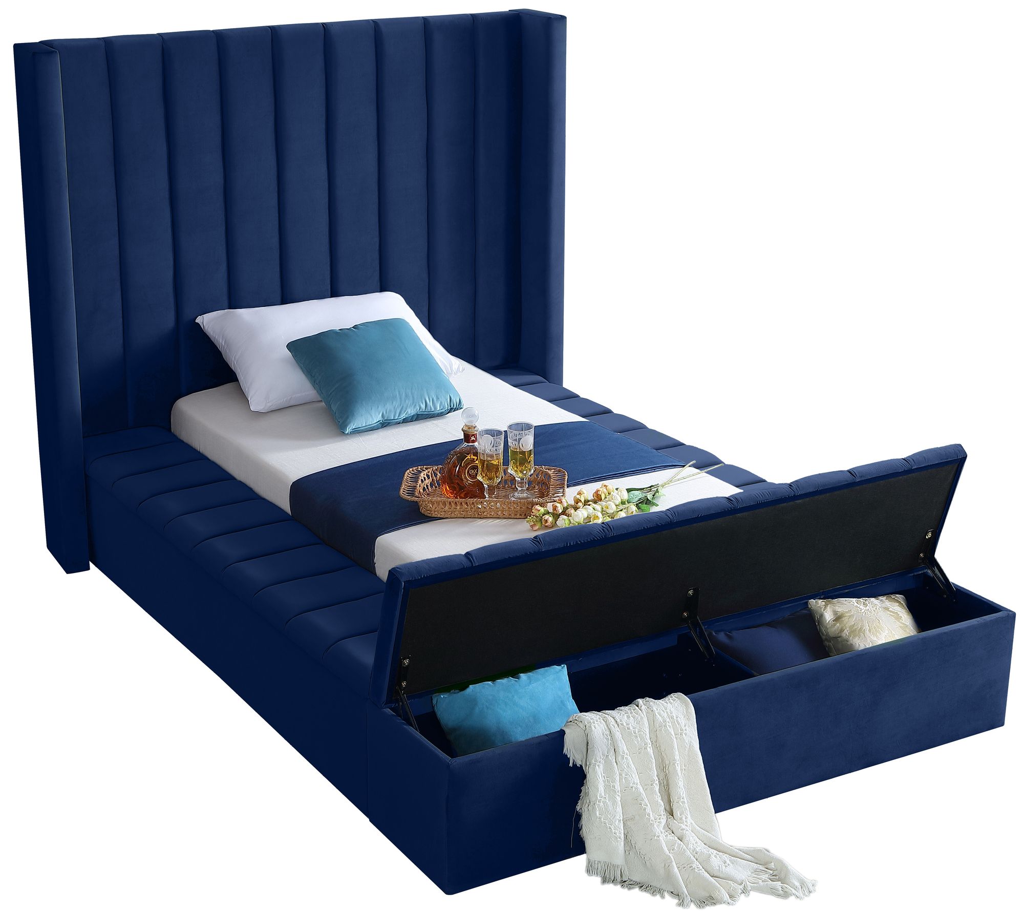 Kiki Velvet Twin Size Bed