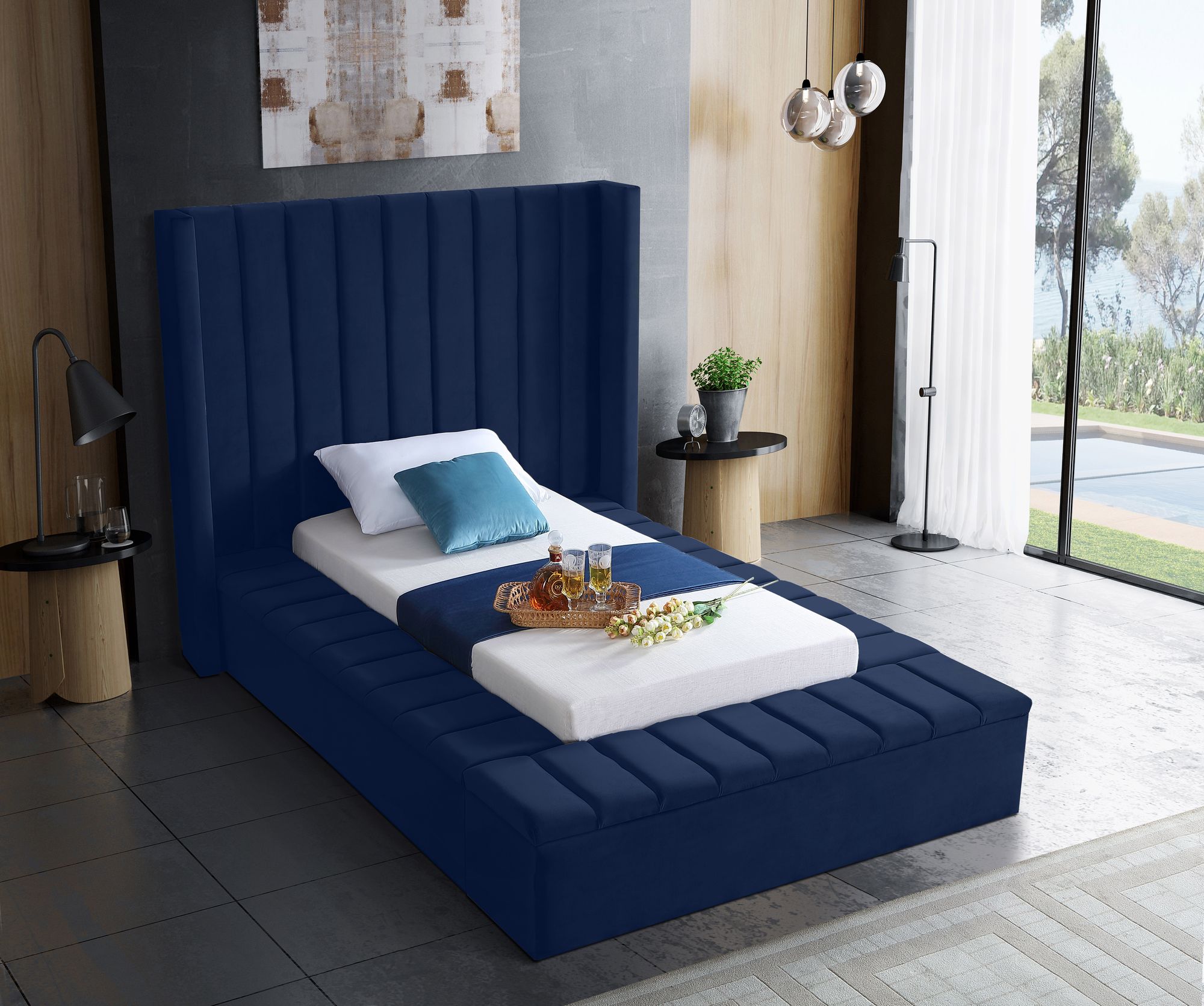 Kiki Velvet Twin Size Bed