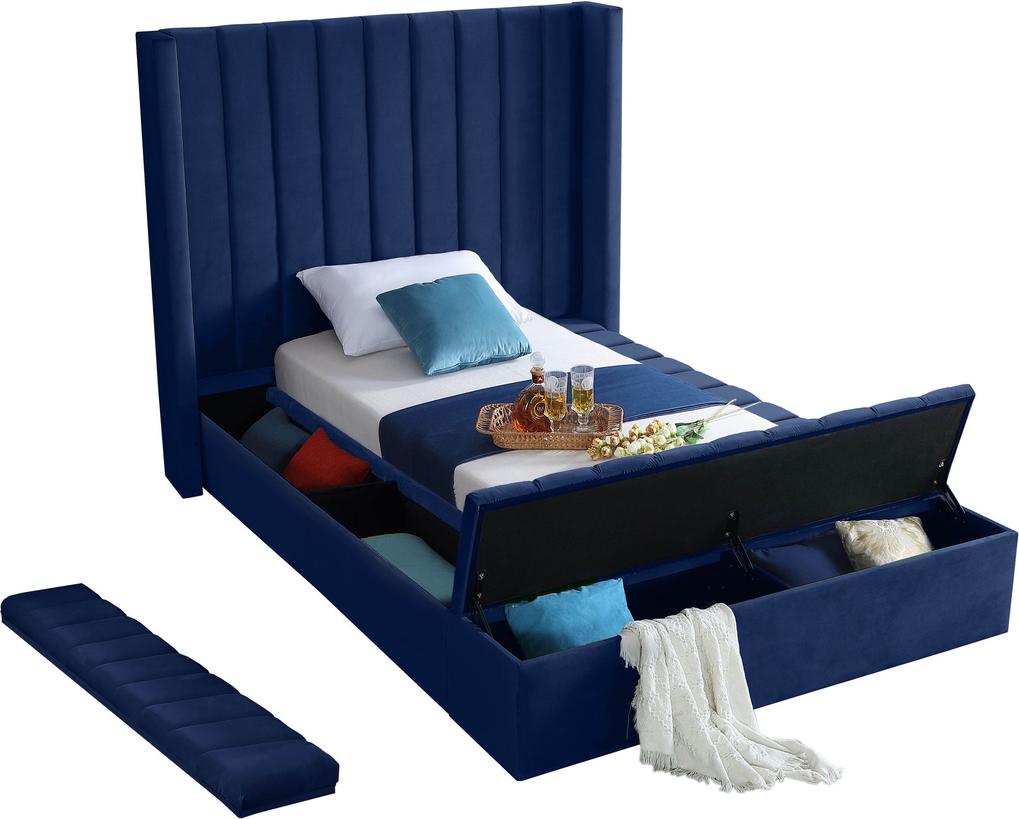 Kiki Velvet Twin Size Bed