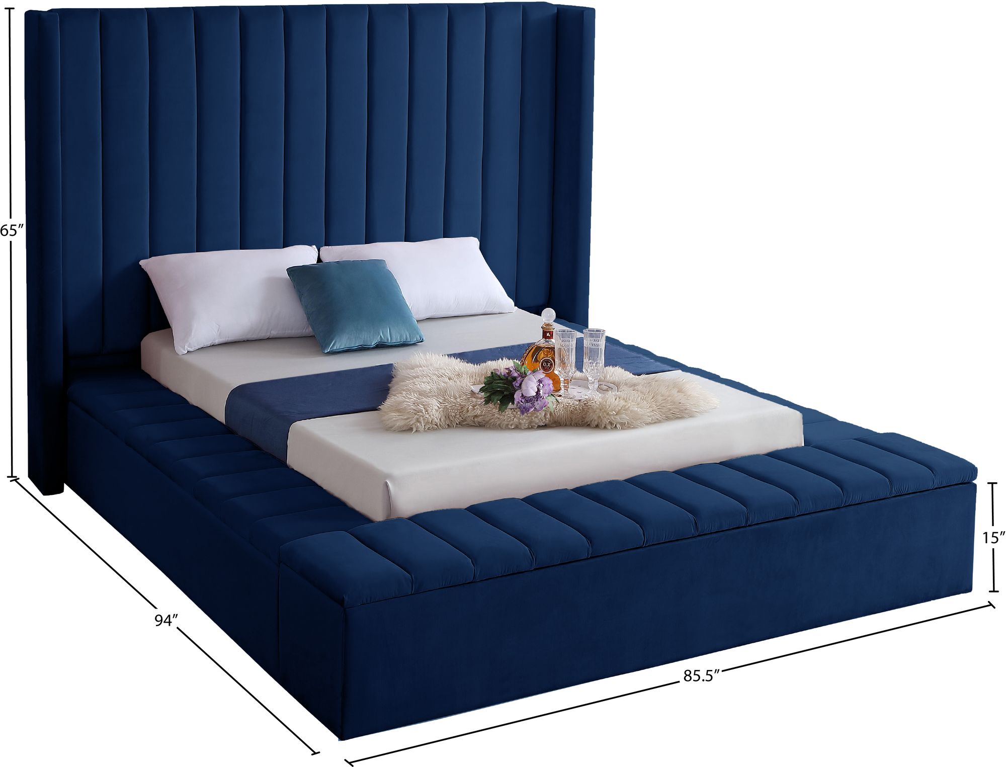 Kiki Velvet Full Size Bed