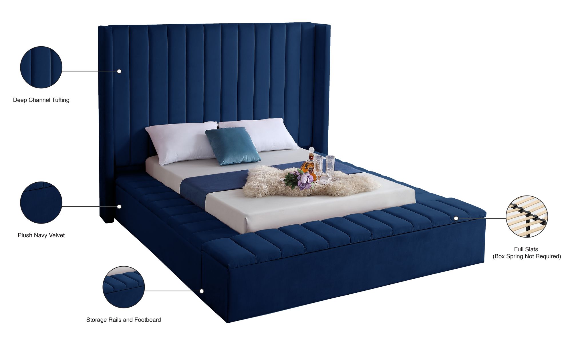 Kiki Velvet Full Size Bed