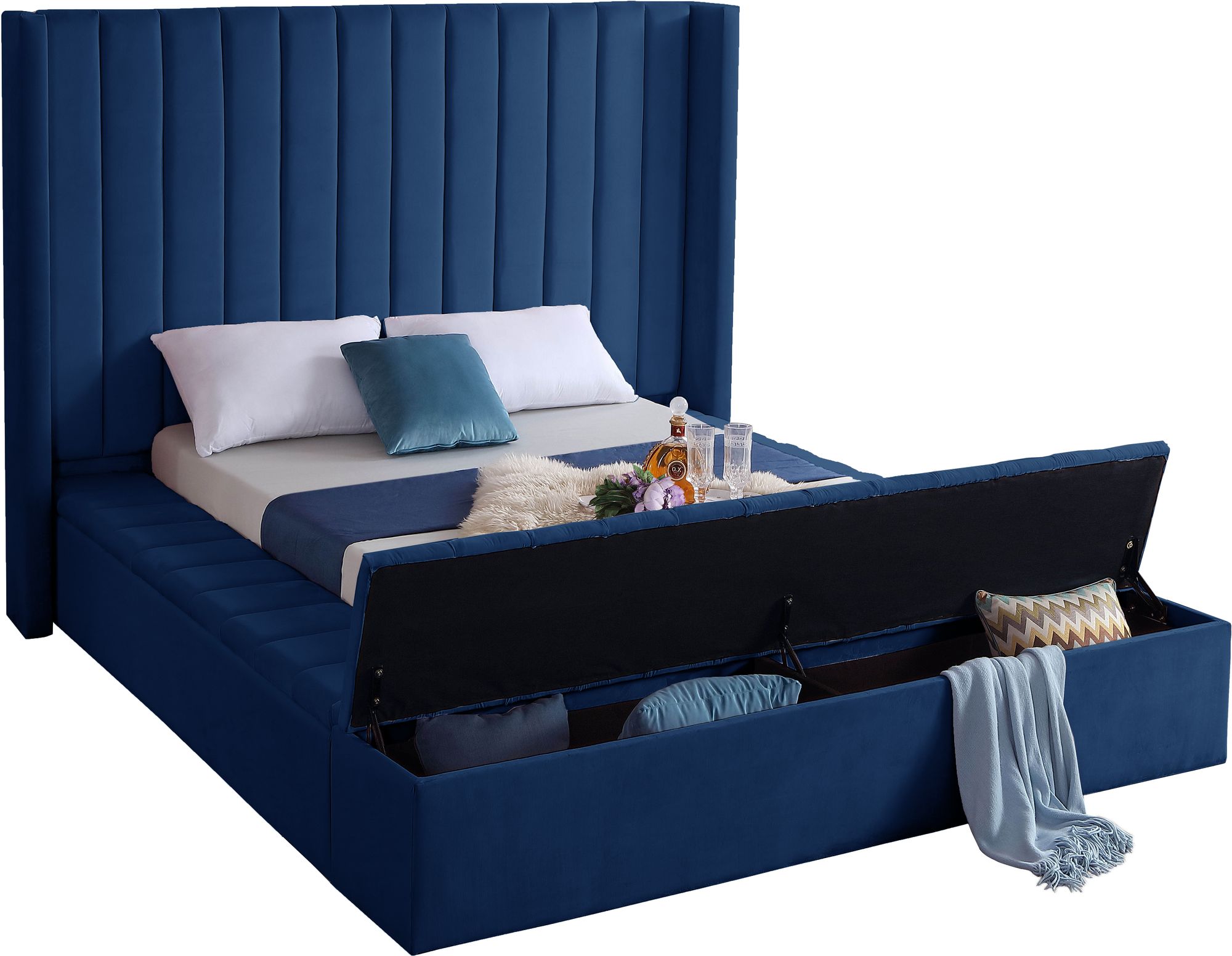 Kiki Velvet King Size Bed