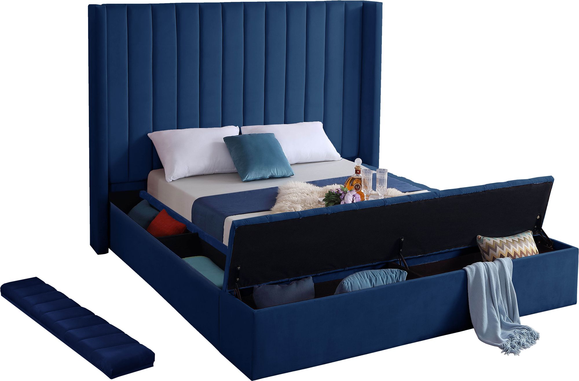 Kiki Velvet King Size Bed