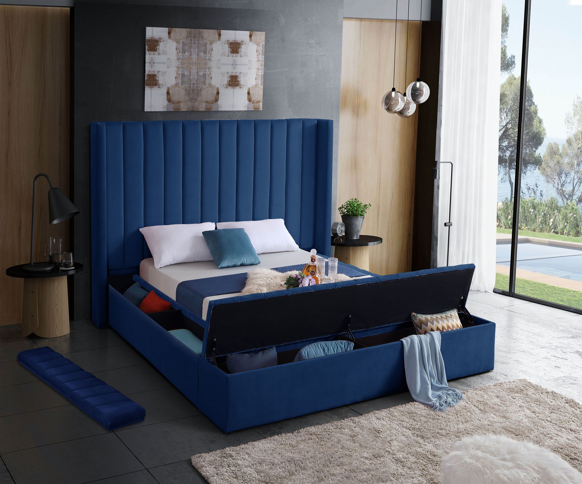 Kiki Velvet King Size Bed