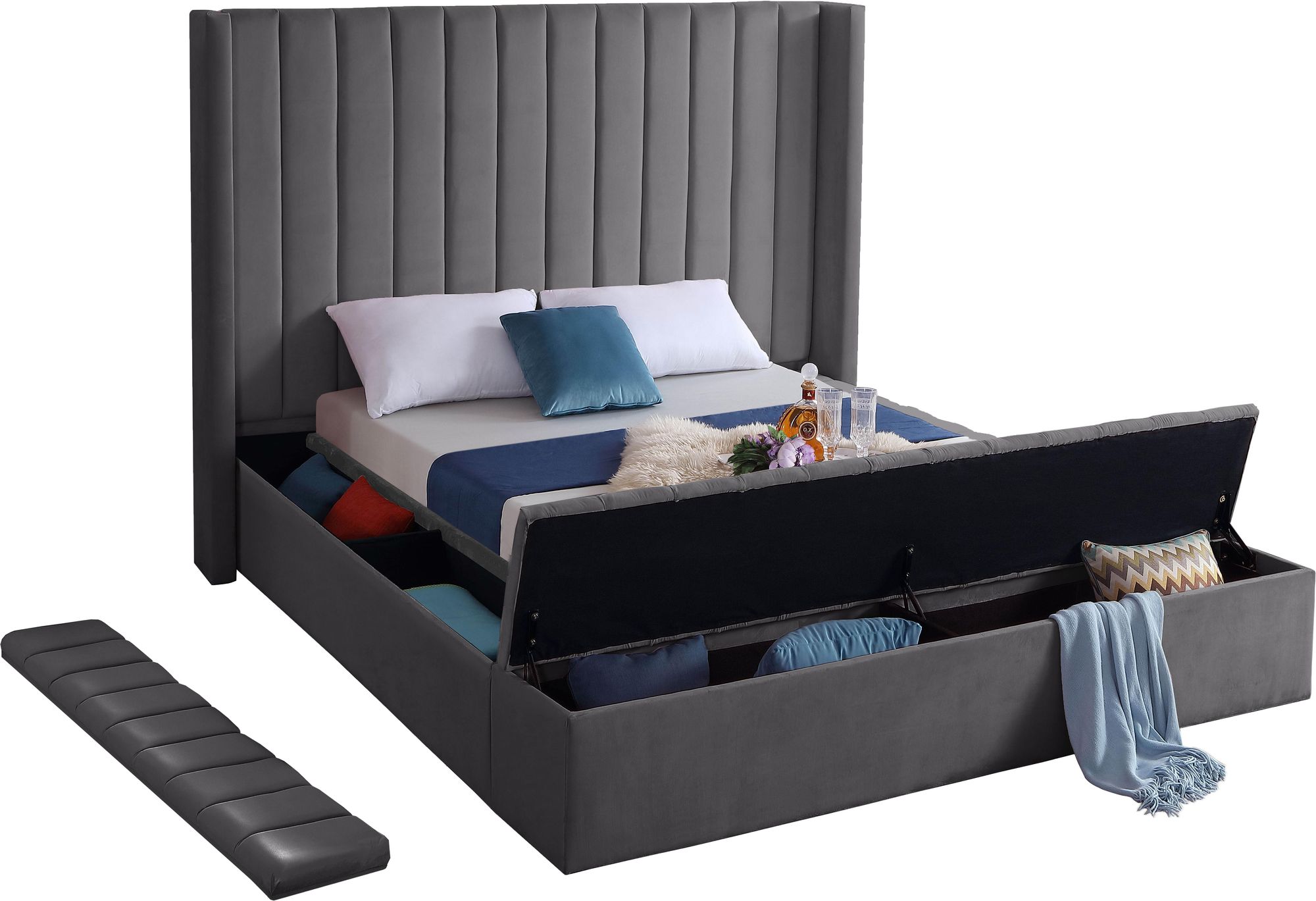 Kiki Velvet Queen Size Bed
