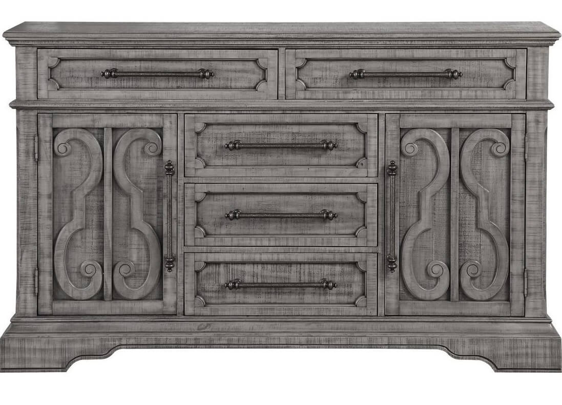 Artesia Wood Dresser w/2 Doors & 5 Drawers