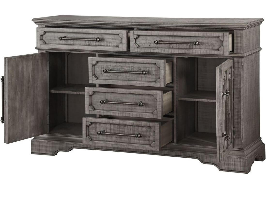 Artesia Wood Dresser w/2 Doors & 5 Drawers