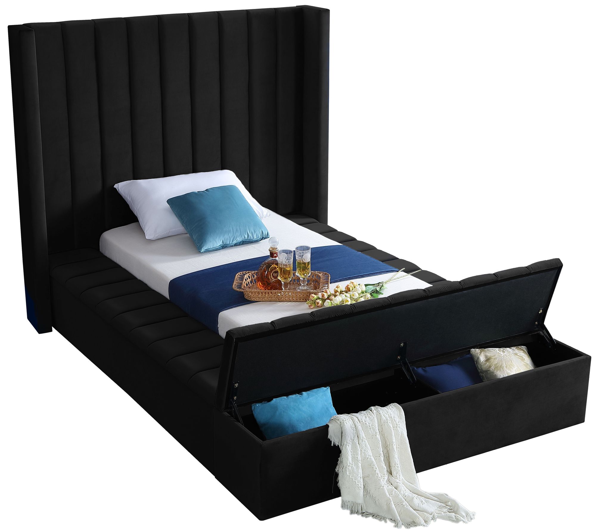 Kiki Velvet Twin Size Bed