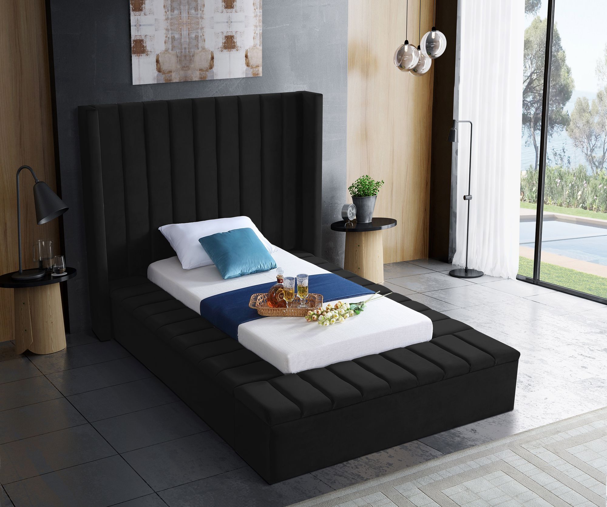 Kiki Velvet Twin Size Bed