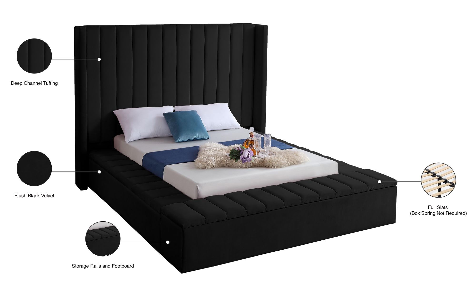 Kiki Velvet Full Size Bed