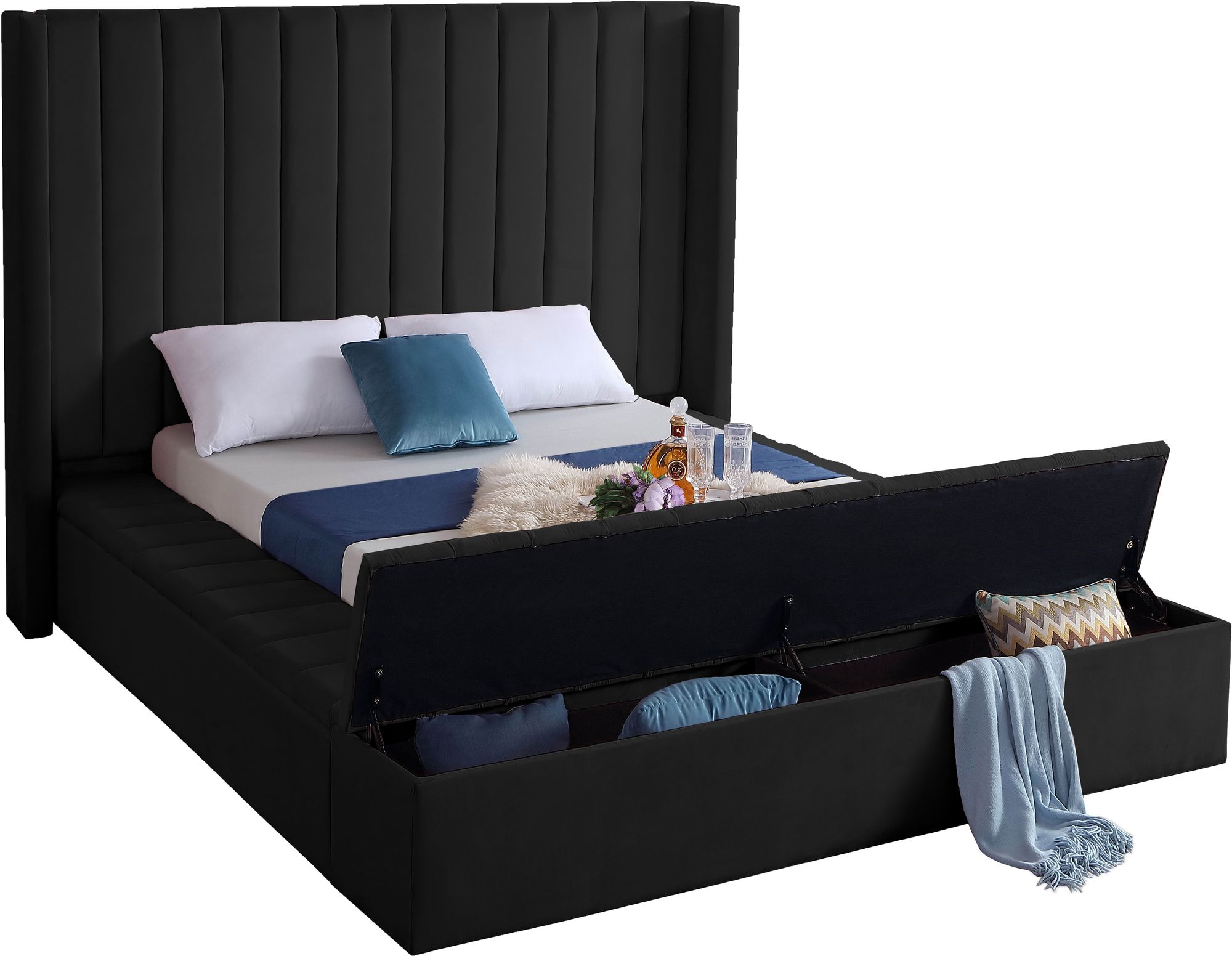 Kiki Velvet King Size Bed