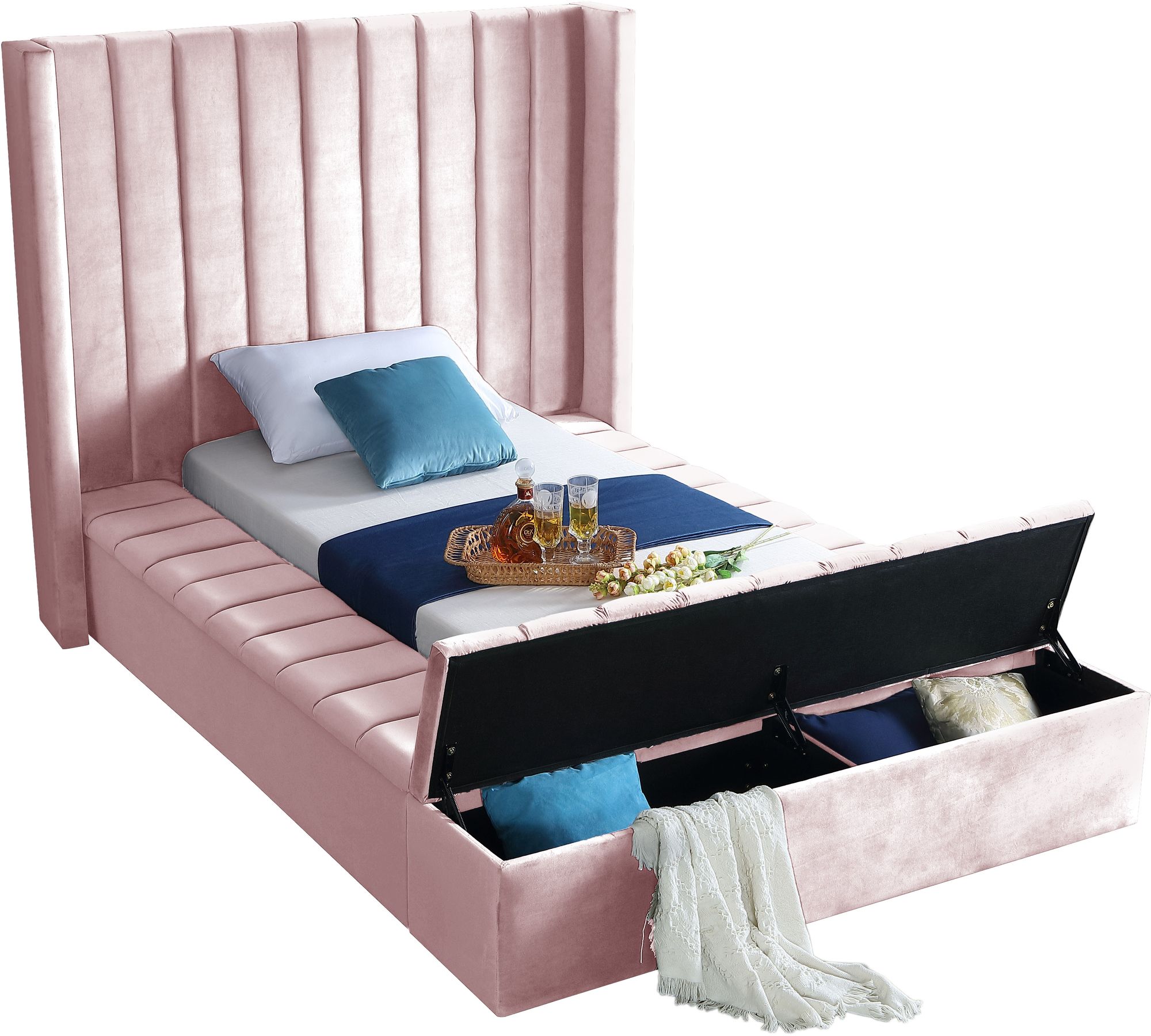 Kiki Velvet Twin Size Bed