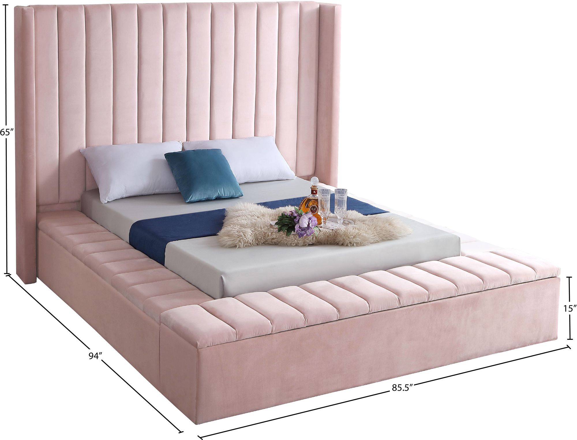 Kiki Velvet Full Size Bed