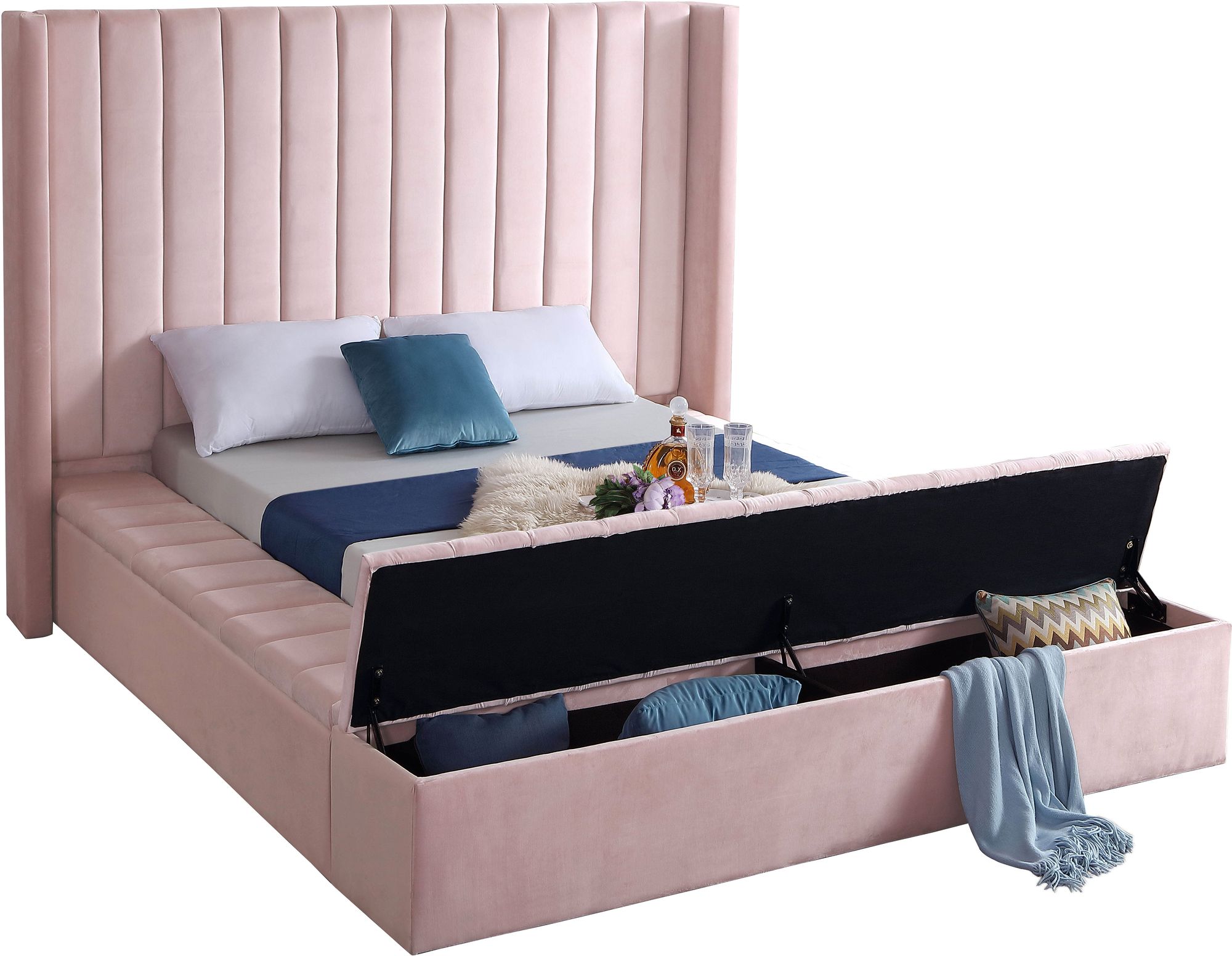 Kiki Velvet Queen Size Bed