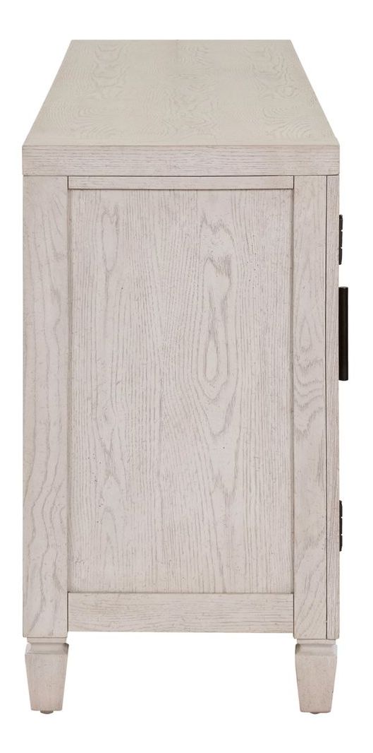 Caruso Heights Wood/Glass 82-Inch TV Console w/4 Doors