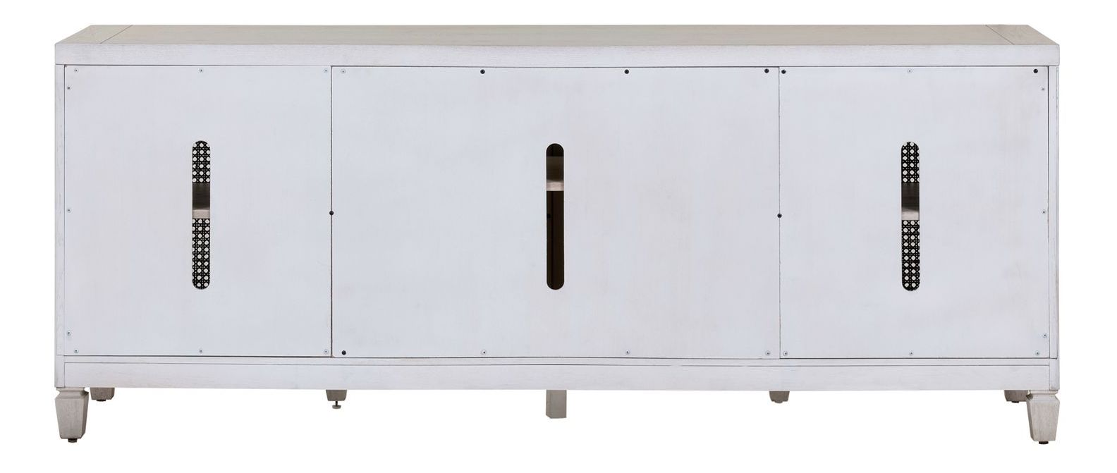 Caruso Heights Wood/Glass 82-Inch TV Console w/4 Doors