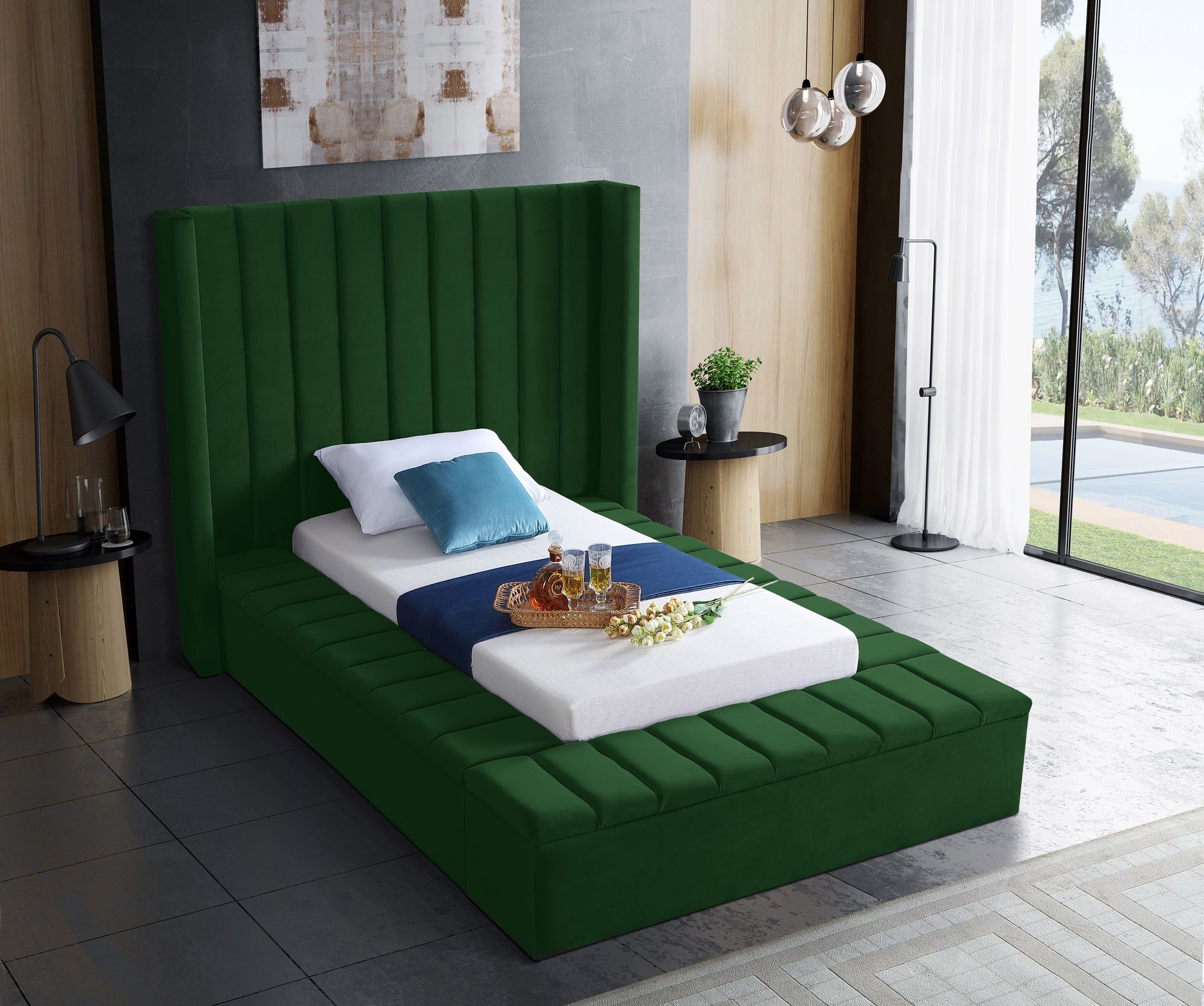 Kiki Velvet Twin Size Bed