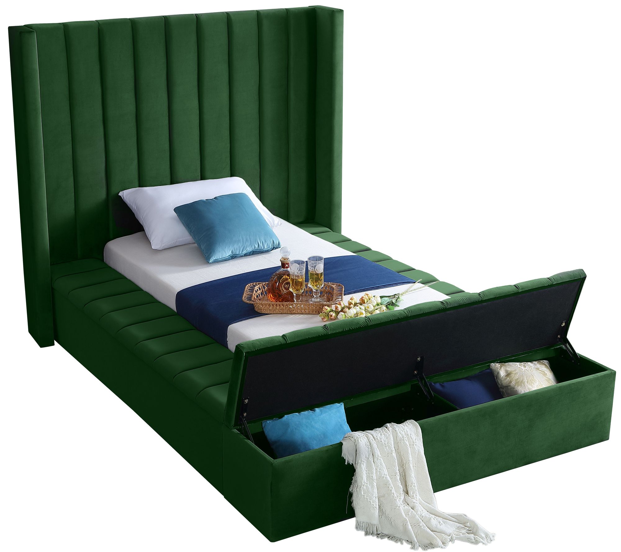 Kiki Velvet Twin Size Bed
