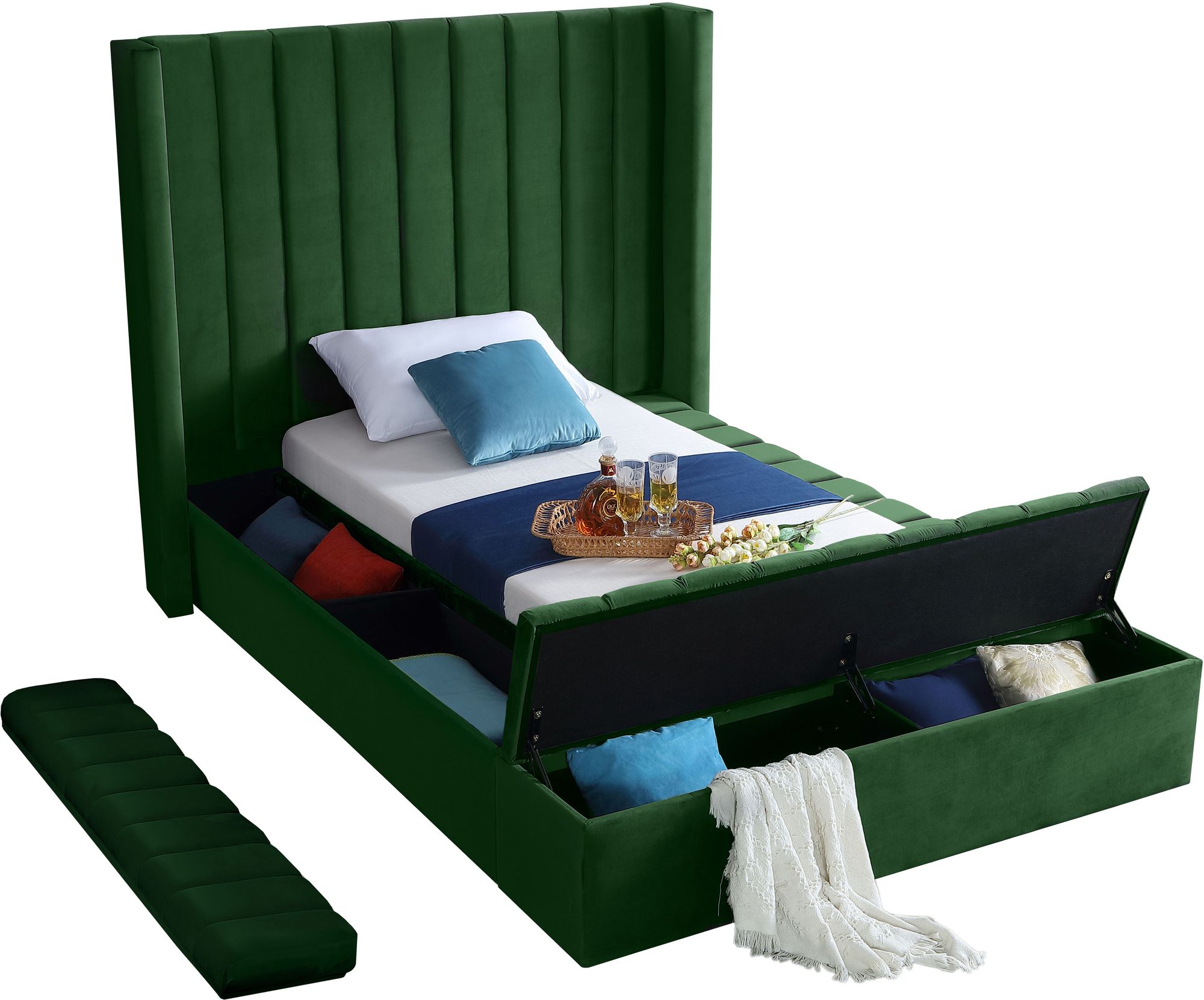 Kiki Velvet Twin Size Bed