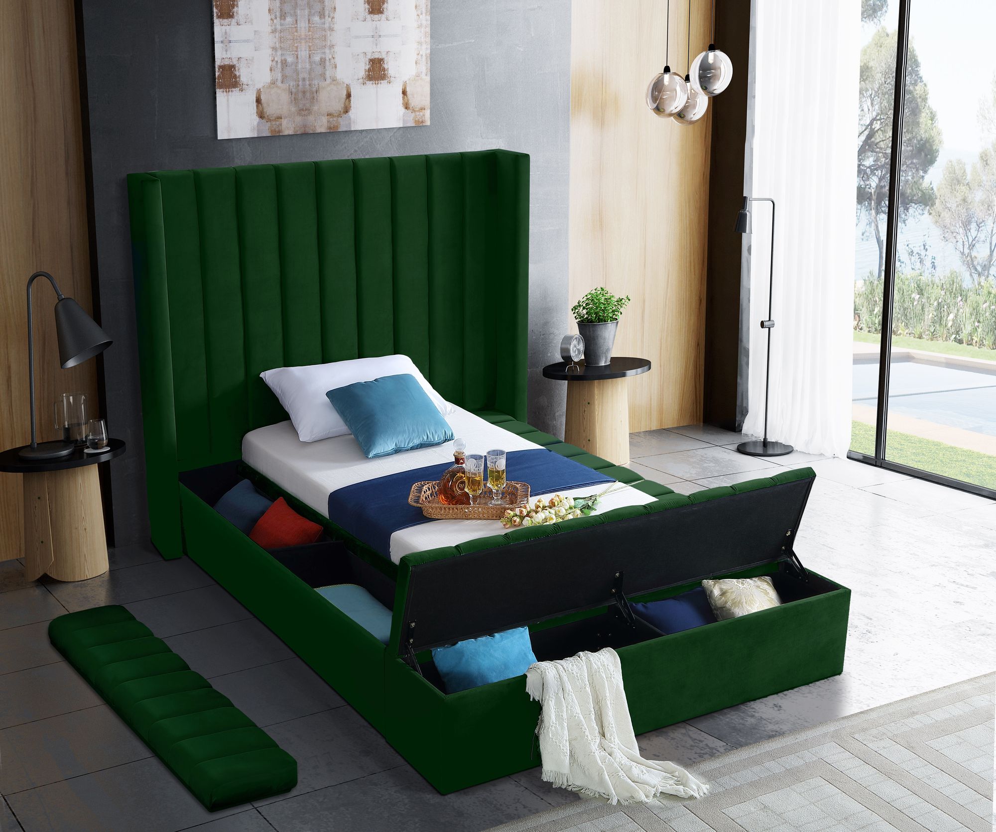 Kiki Velvet Twin Size Bed